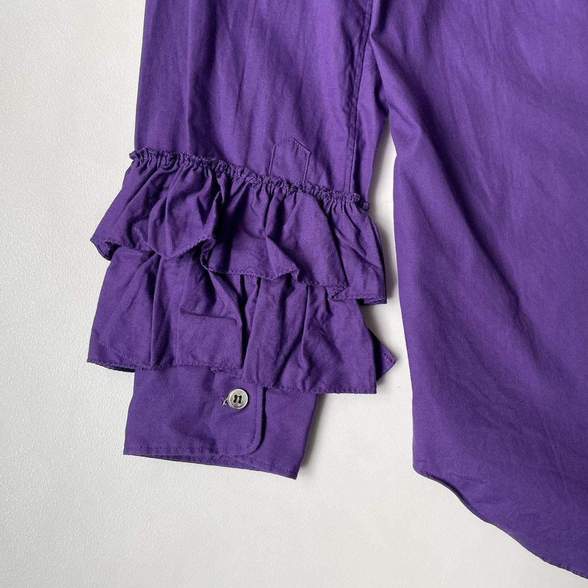 Comme des Garcons Homme Plus S/S 15 Purple ‘Frilled Sleeve’ Shirt Size US S / EU 44-46 / 1 - 13 Thumbnail