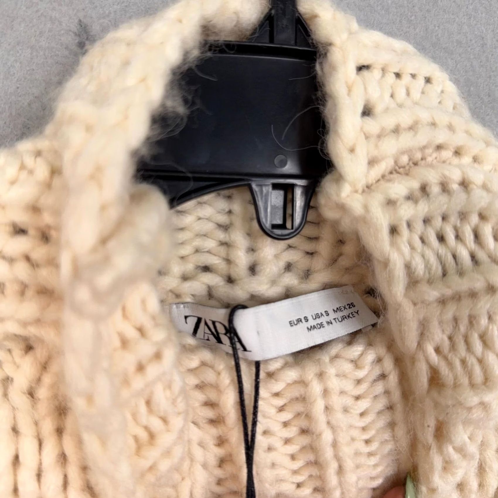 Zara Zara Sweater Womens Small White Open Cable Knit Turtleneck Chunky Pullover NWT Size S / US 4 / IT 40 - 5 Thumbnail