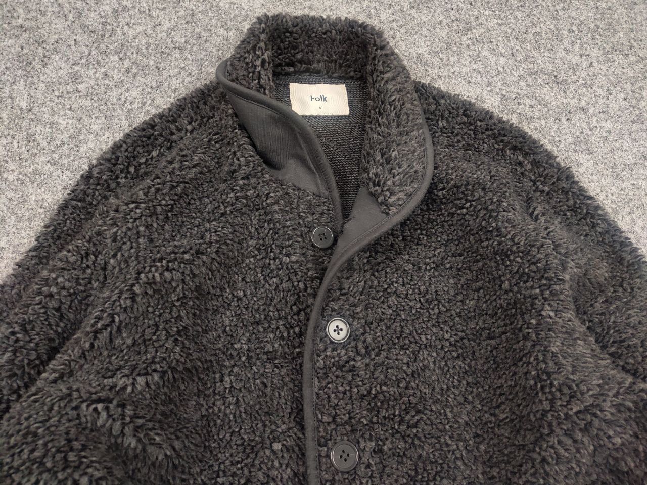 Folk Folk Design Teddy Fleece Sherpa Gray Overshirt Pocket Jacket Size US S / EU 44-46 / 1 - 5 Thumbnail