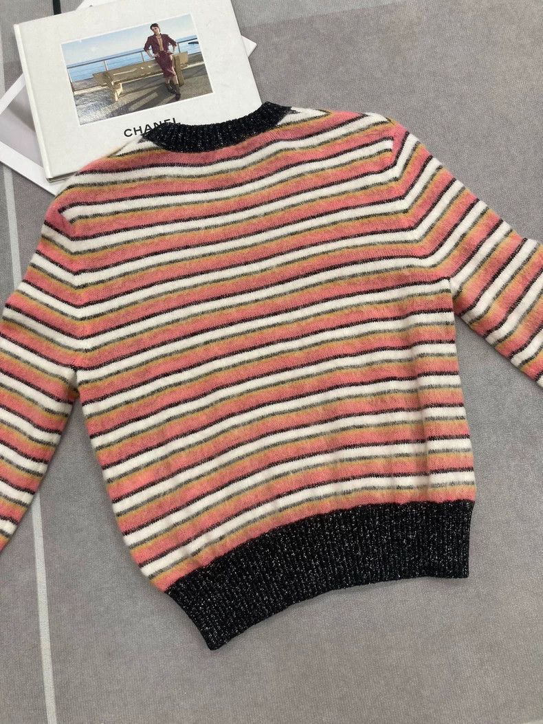 Chanel Chanel 22A orange striped sweater Size XS / US 0-2 / IT 36-38 - 2 Thumbnail