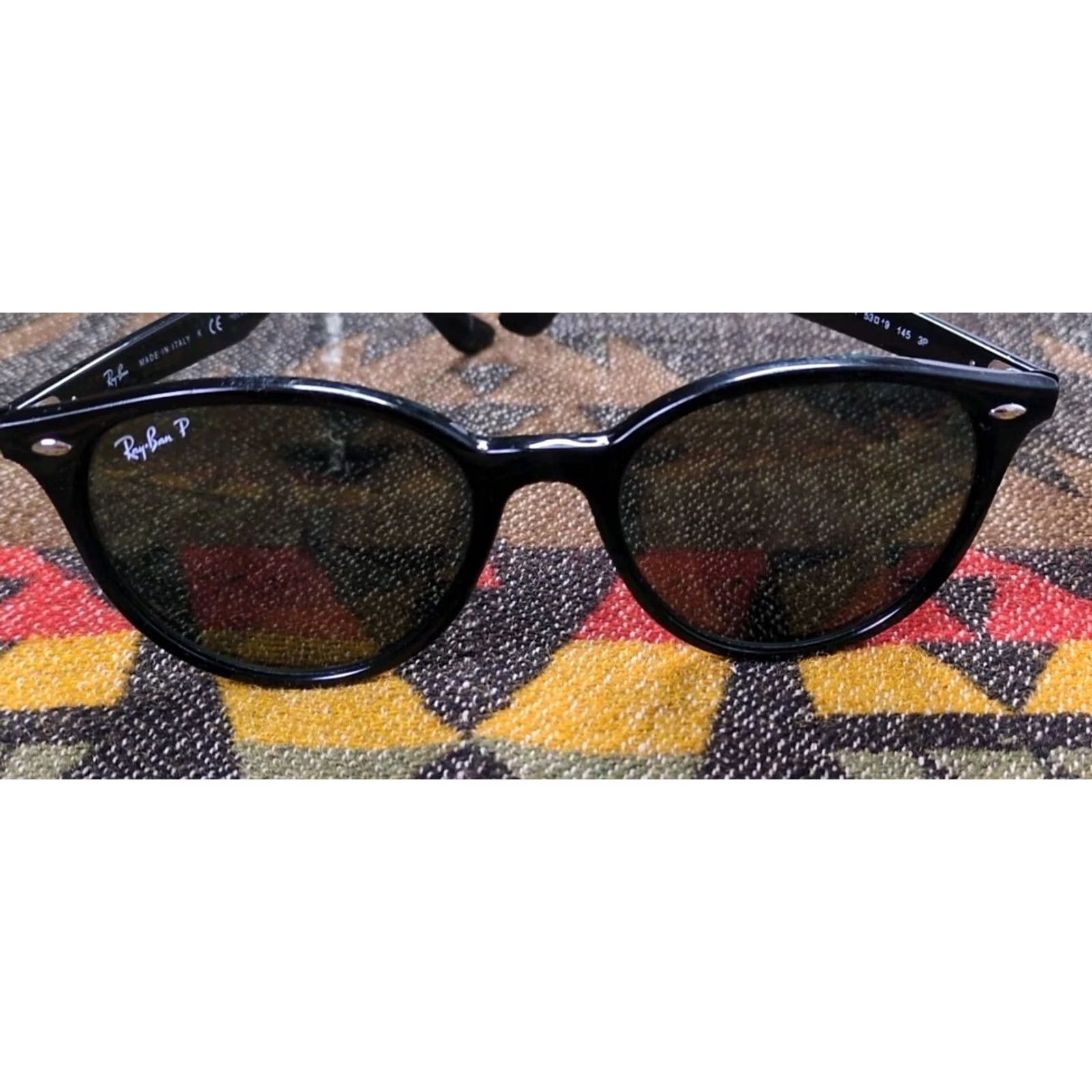 Vintage Ray-Ban Sunglasses RB4305 Havana Black Tortoise Shell Plastic Round Unisex Adults Made In Italy (Frames Only) Size ONE SIZE - 3 Thumbnail