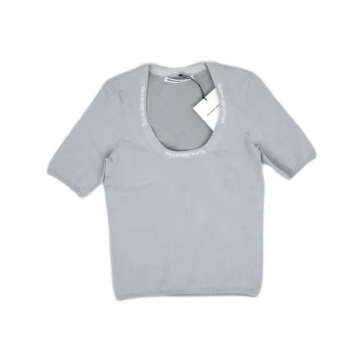 Alexander Wang Alexander Wang SS22 Logo Short Sleeve Knit Top - Size M / US 6-8 / IT 42-44 - 2 Thumbnail