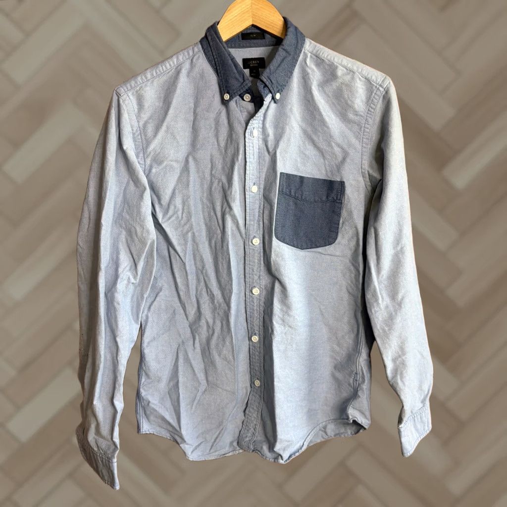 J.Crew J.CREW Mens Blue Slim Fit Oxford Button Down Shirt Size M Cotton Casual Size US M / EU 48-50 / 2 - 1 Thumbnail