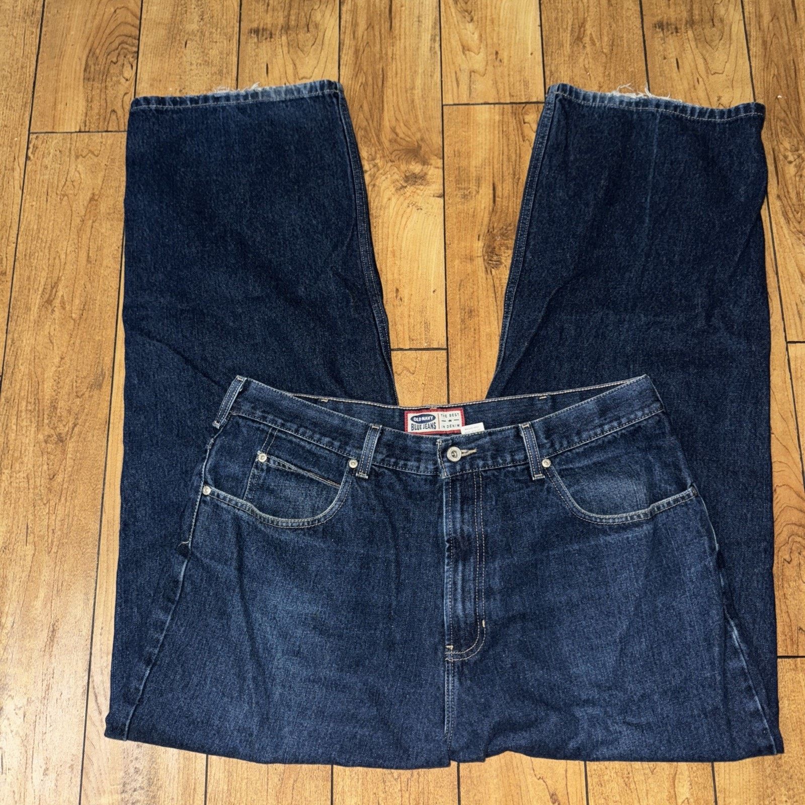 Old Navy × Vintage Old Navy Blue Jeans 38x32 Made In Mexico Wide Leg Baggy Fit Size US 38 / EU 54 - 2 Thumbnail