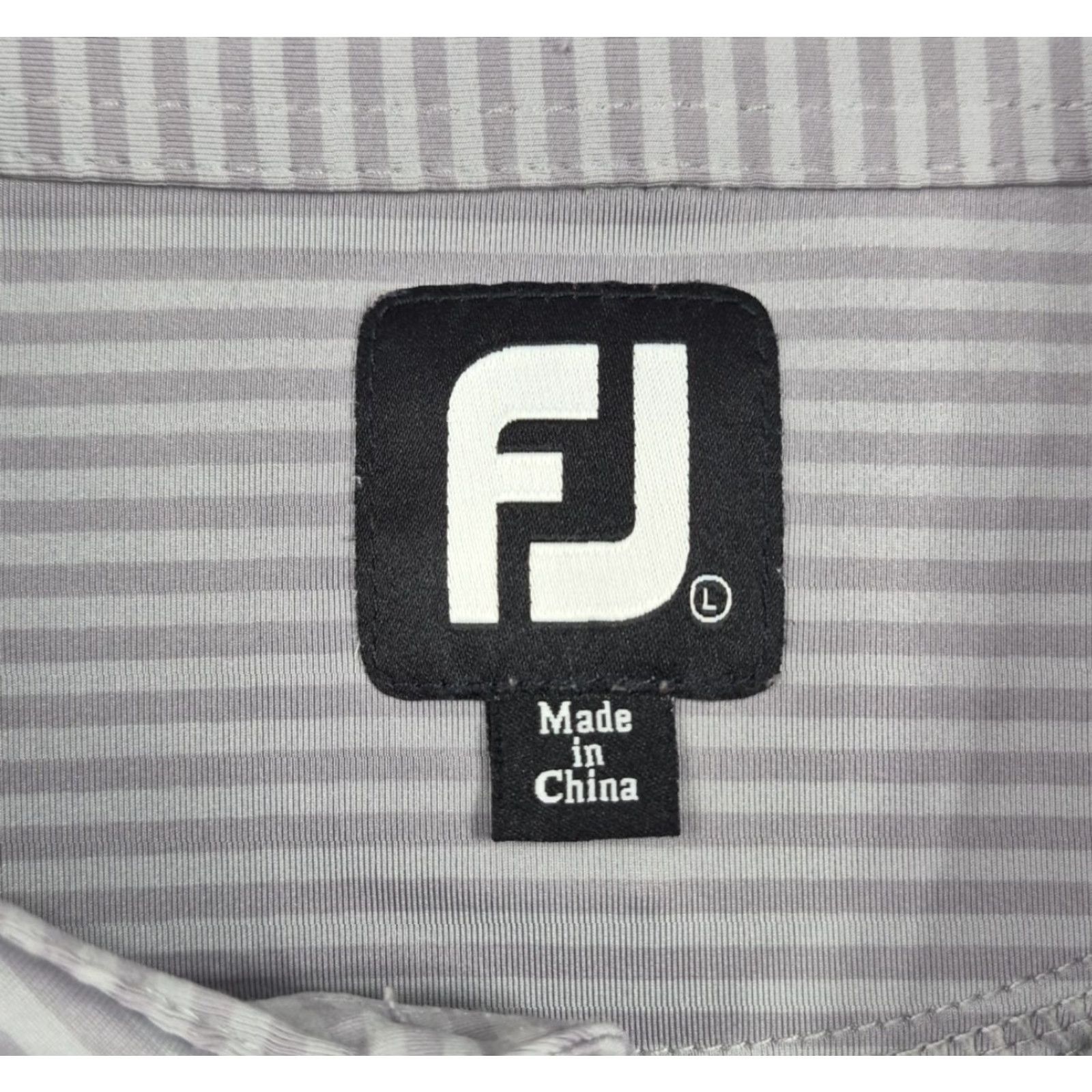 Footjoy FootJoy Golf Polo Shirt Mens Large Gray Stripe Huukan Club Golf Performance Size US L / EU 52-54 / 3 - 4 Thumbnail