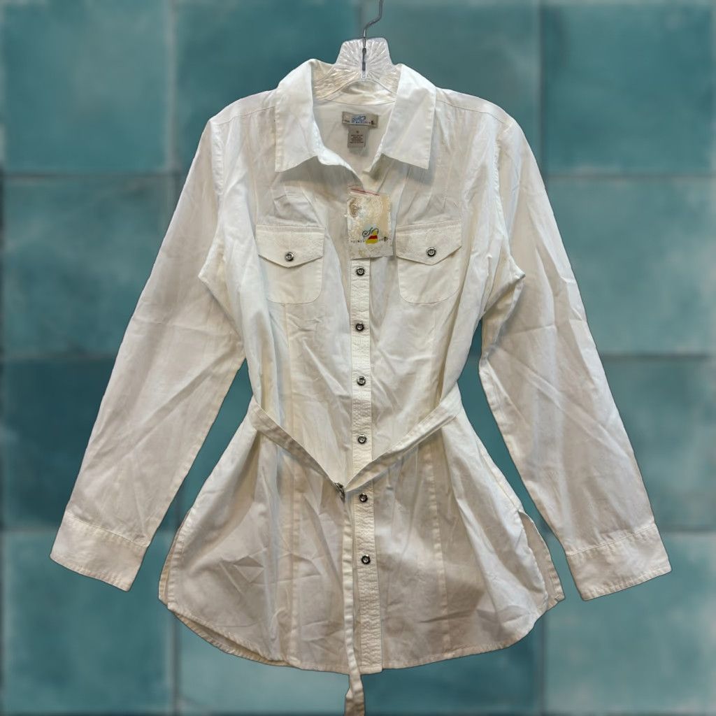 Vintage VINTAGE NEW Y2K Button Up Top Blouse Large White Fairy Grunge Corpcore Office Shirt Womens L Size L / US 10 / IT 46 - 1 Thumbnail