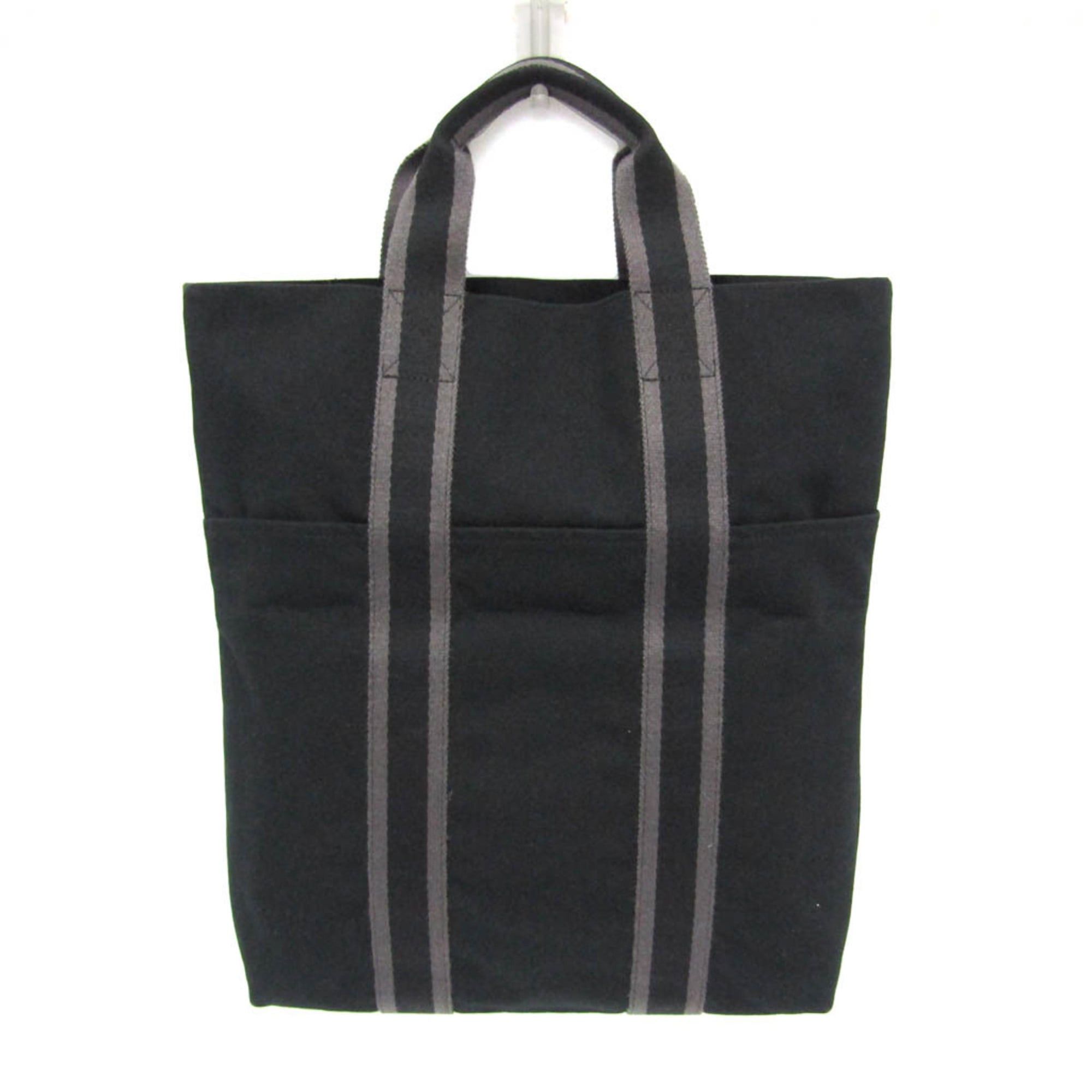 Hermes Hermes Fourre Tout Cabas Women,Men Cotton Canvas Tote Bag Black Size ONE SIZE - 1 Thumbnail