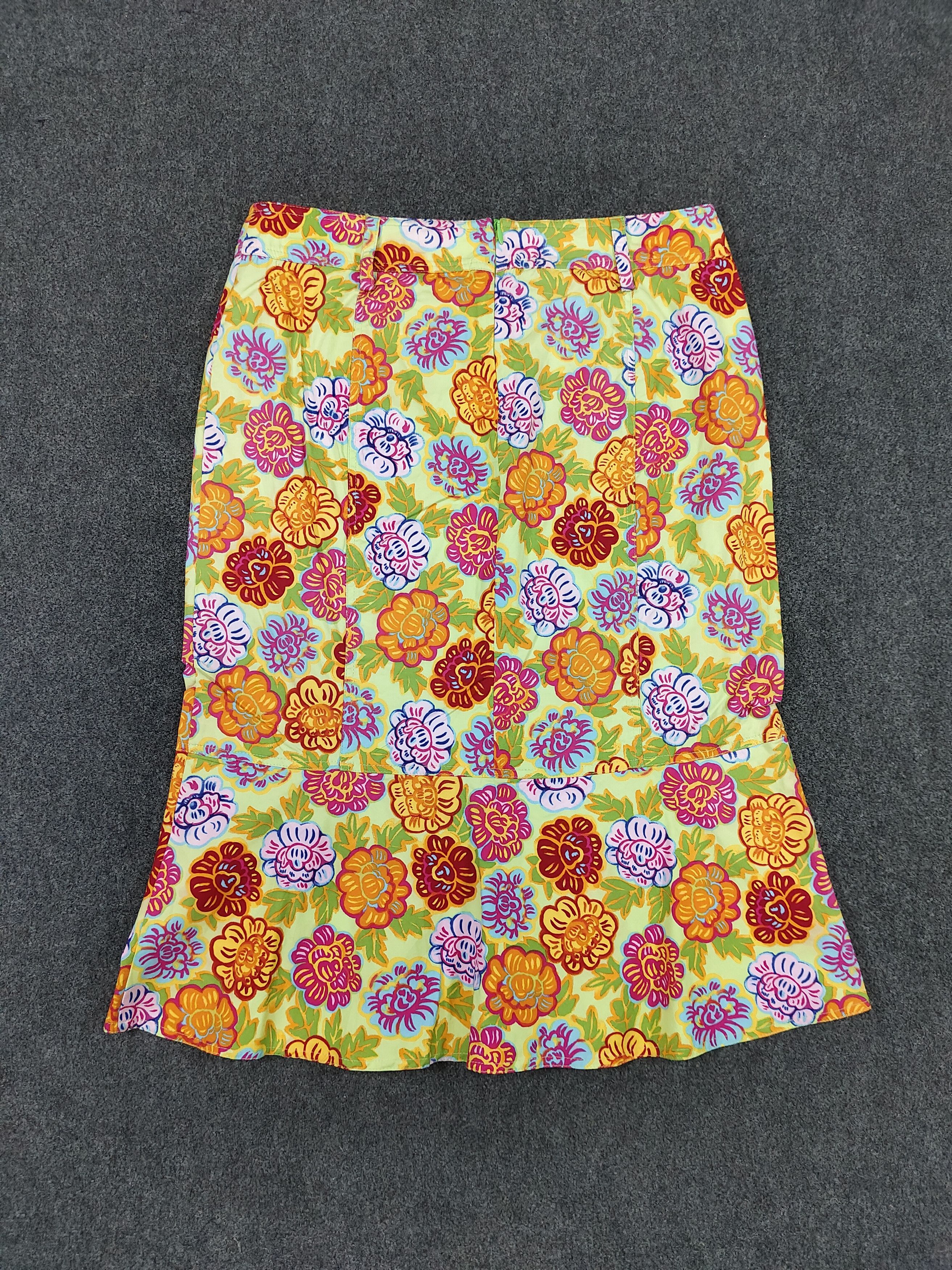 Marella 90s Marella💥 Archive Florals Art Summer Bold Retro Skirt Size 29" - 5 Thumbnail