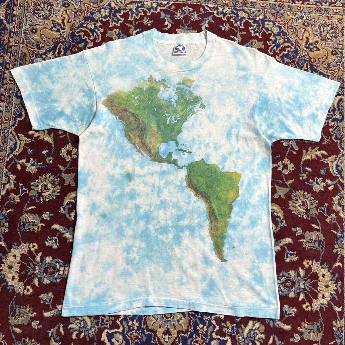 Liquid Blue Vintage 90s Liquid Blue Earth World Map AOP tie-dye tee Size US L / EU 52-54 / 3 - 1 Thumbnail