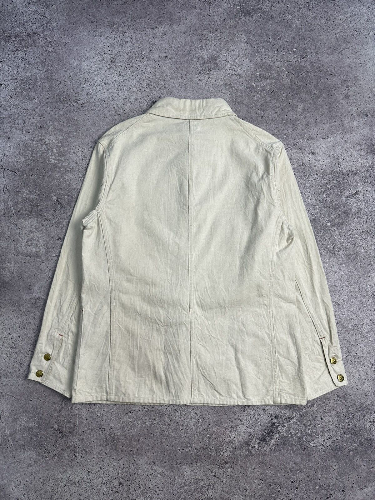 At Last & Co Vintage At Last & Co Japanese Denim Jacket Butcher Ivory Size US M / EU 48-50 / 2 - 11 Thumbnail