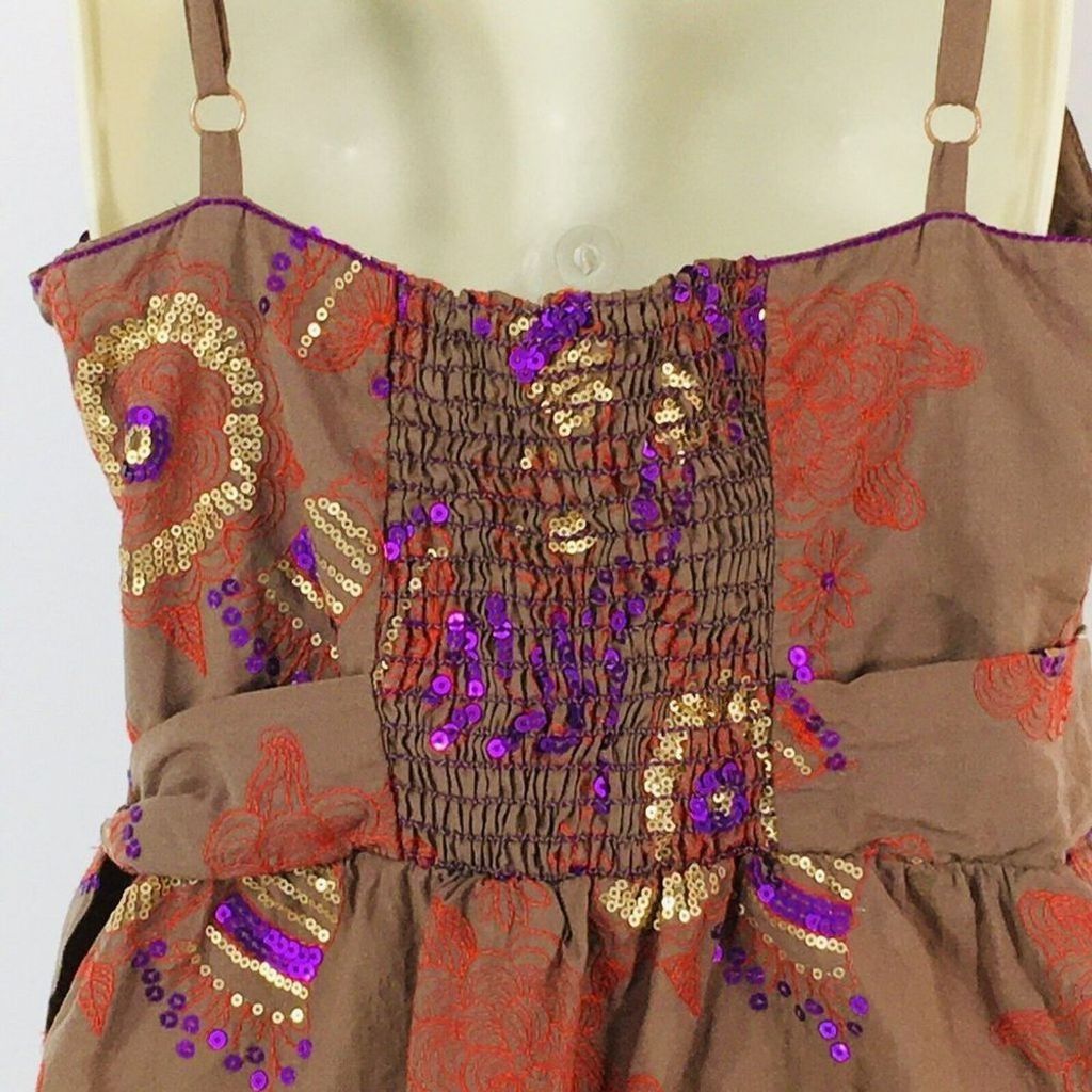 Other Sz L Boho Embroidered Sequin Peplum Top Size L / US 10 / IT 46 - 8 Thumbnail