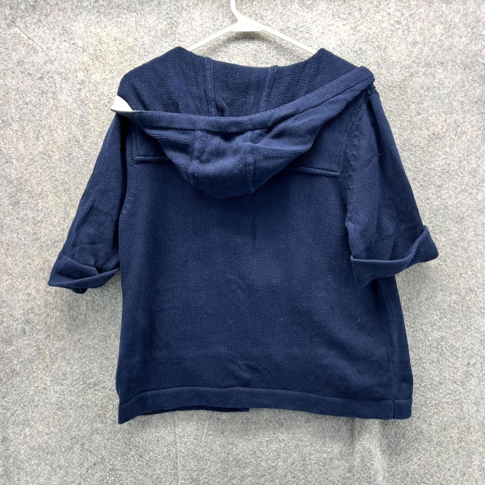 Ralph Lauren VINTAGE Lauren Jeans Company Sweater Womens Large Navy Hooded Toggle Cardigan Cotton Size L / US 10 / IT 46 - 3 Thumbnail
