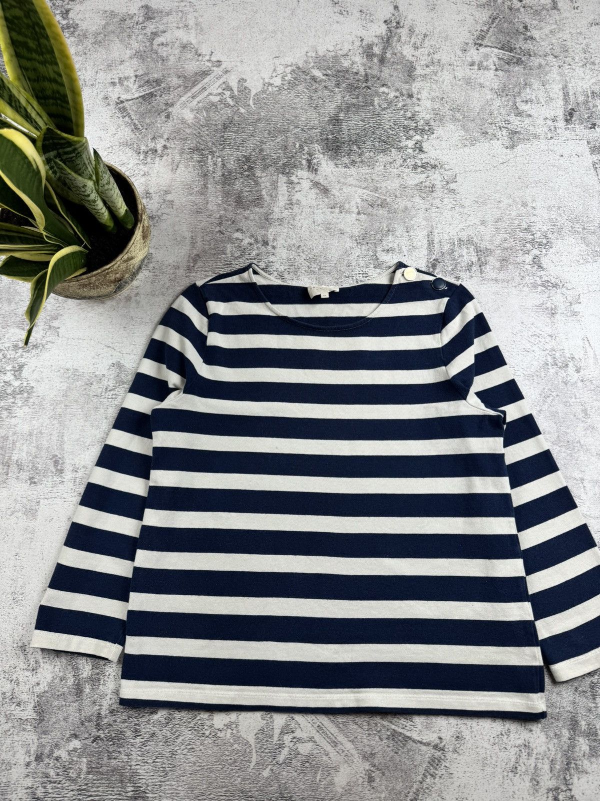 Sezane SEZANE Marina Cropped Crew Neck Cotton Striped Women’s XL Sweater Sweatshirt Size XL / US 12-14 / IT 48-50 - 4 Thumbnail
