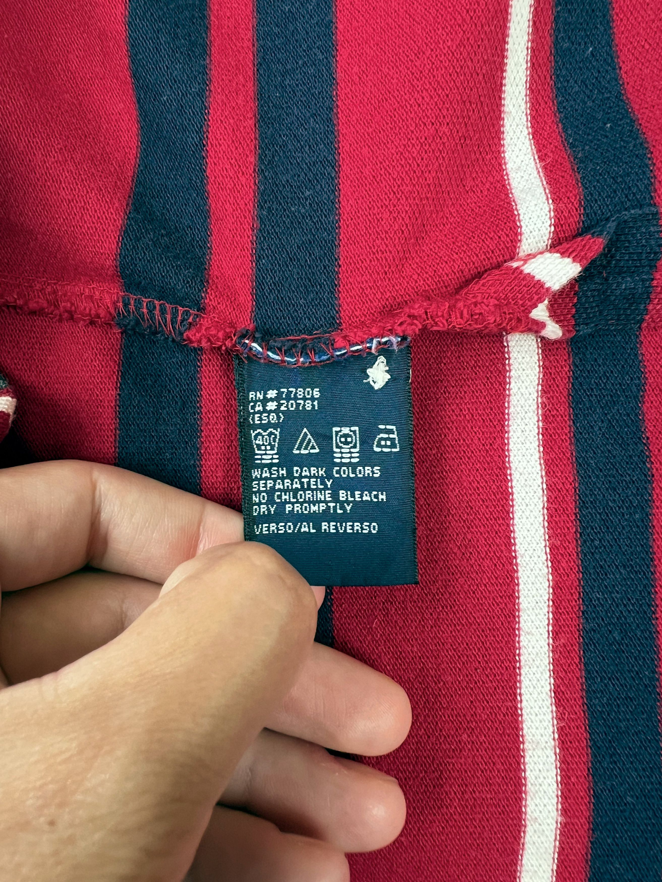Tommy Hilfiger Tommy Hilfiger Y2K Striped Rugby Polo Shirt Long Sleeve Red Size US L / EU 52-54 / 3 - 13 Thumbnail