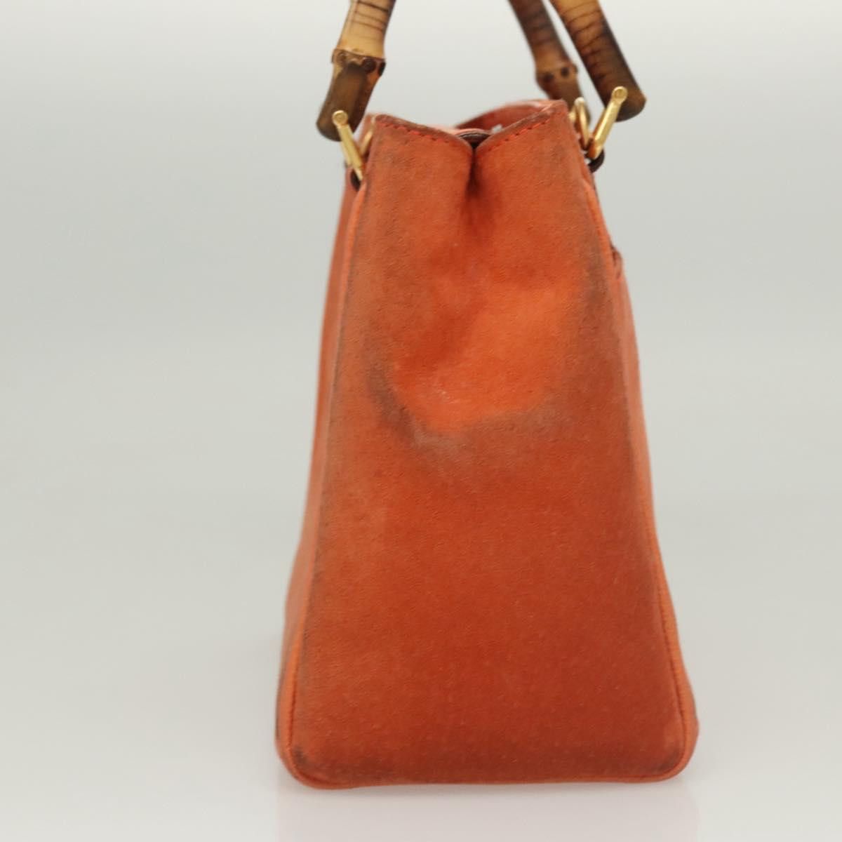 Gucci GUCCI Bamboo Hand Bag Suede Orange Gold 000 123 000 123 Size ONE SIZE - 6 Thumbnail