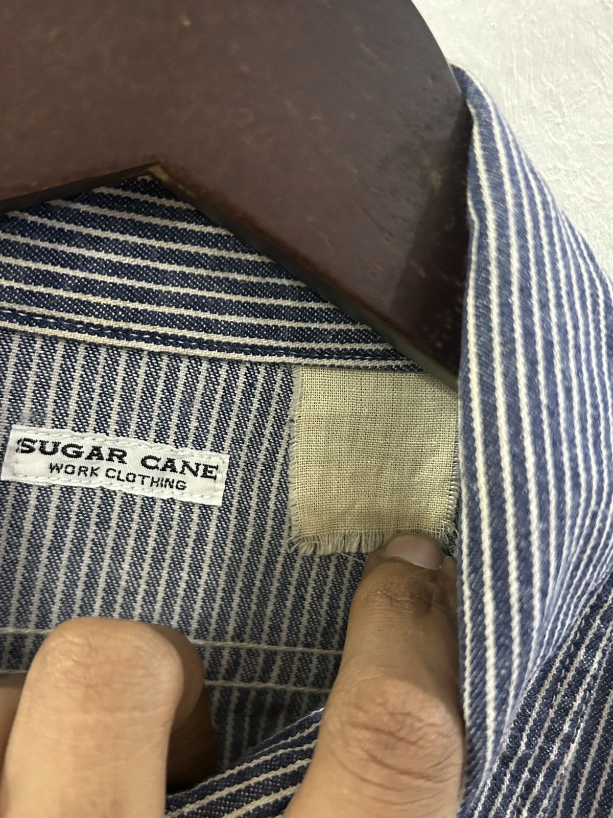 Sugar Cane Vintage Sugar Cane Half Zipper Work Shirt Jeans Fabric Size US L / EU 52-54 / 3 - 5 Thumbnail