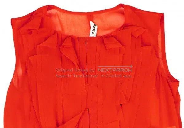 Comme des Garcons Comme Des Garcons size F Red Retro Ripped Fabric Design Dr Size XS / US 0-2 / IT 36-38 - 5 Thumbnail