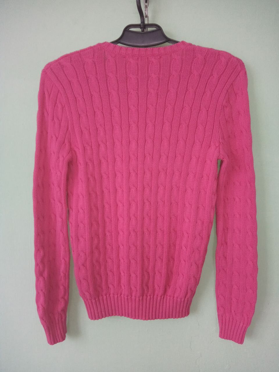 Polo Ralph Lauren Ralph Lauren Sport Vintage Pink Cable Knit V Neck Sweater Size M / US 6-8 / IT 42-44 - 2 Thumbnail