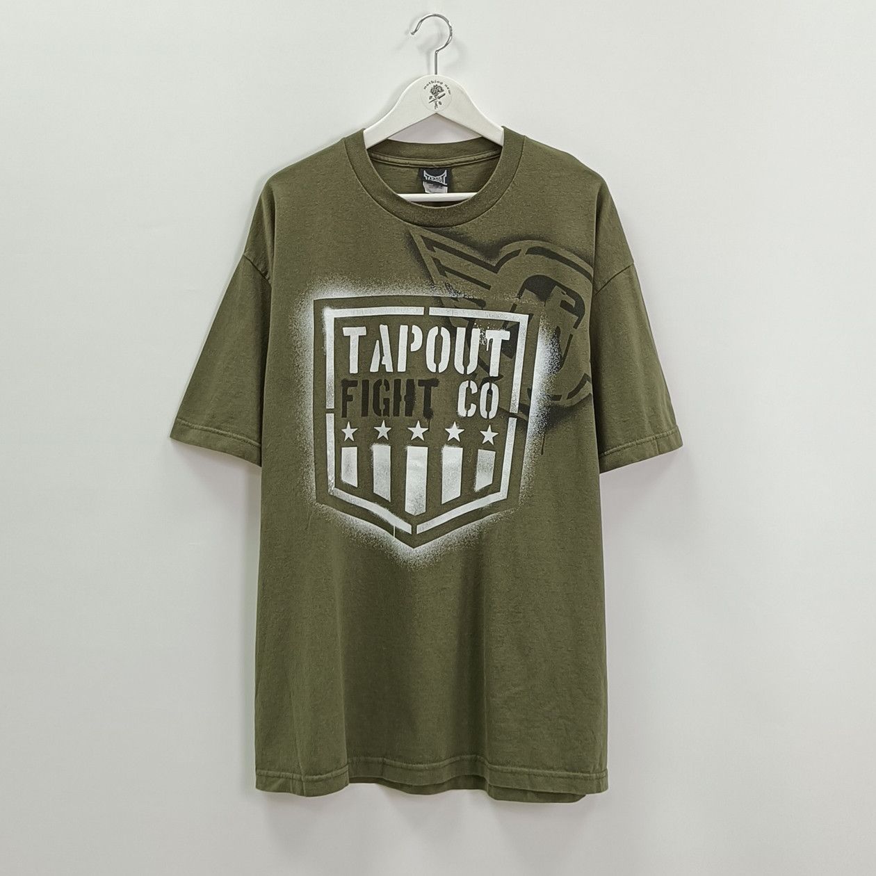 Tapout × Vintage Vintage 90s-00s TapOut olive mil oversized T-Shirt Size US XL / EU 56 / 4 - 1 Thumbnail