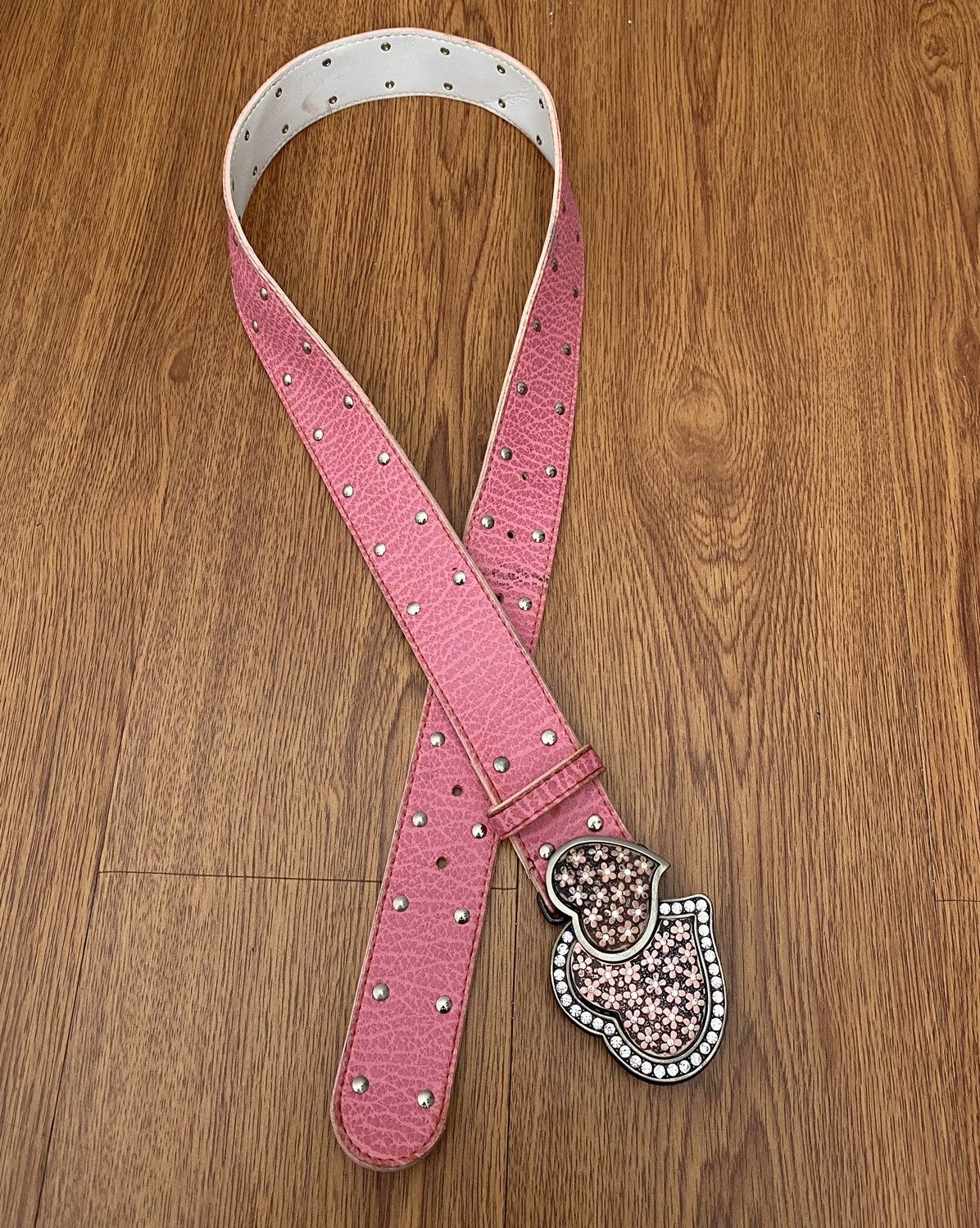 Japanese Brand × Vintage Y2K Love crystal studded belt Size ONE SIZE - 1 Thumbnail