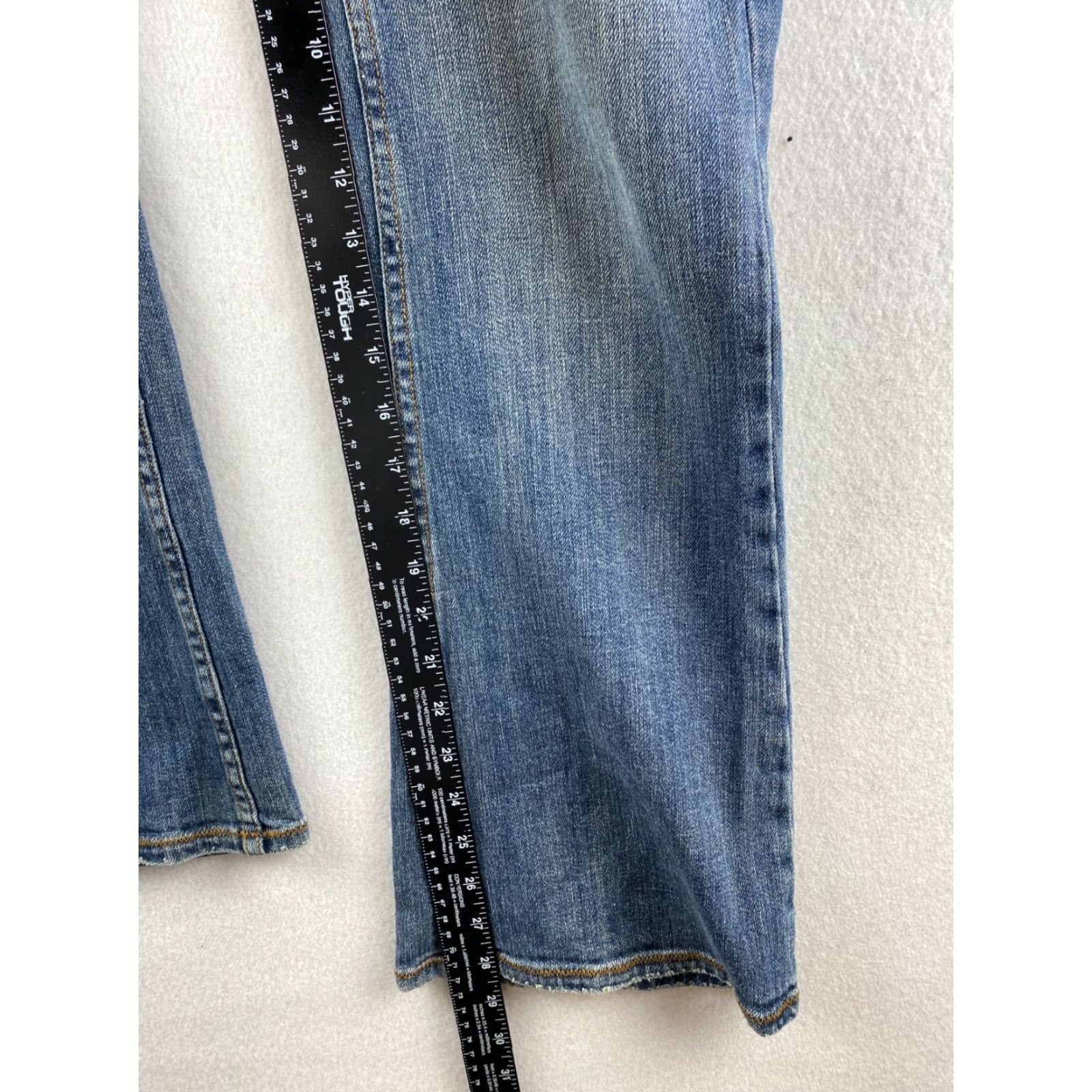 Denime Z Cavaricci Jeans Womens 9 30x29 Bootcut Dark Wash Distressed Denim Blue Jeans Womens Size 9 Regular Bootcut Distressed Pockets 30 Dark Blue Size 30" / US 8 / IT 44 - 6 Thumbnail