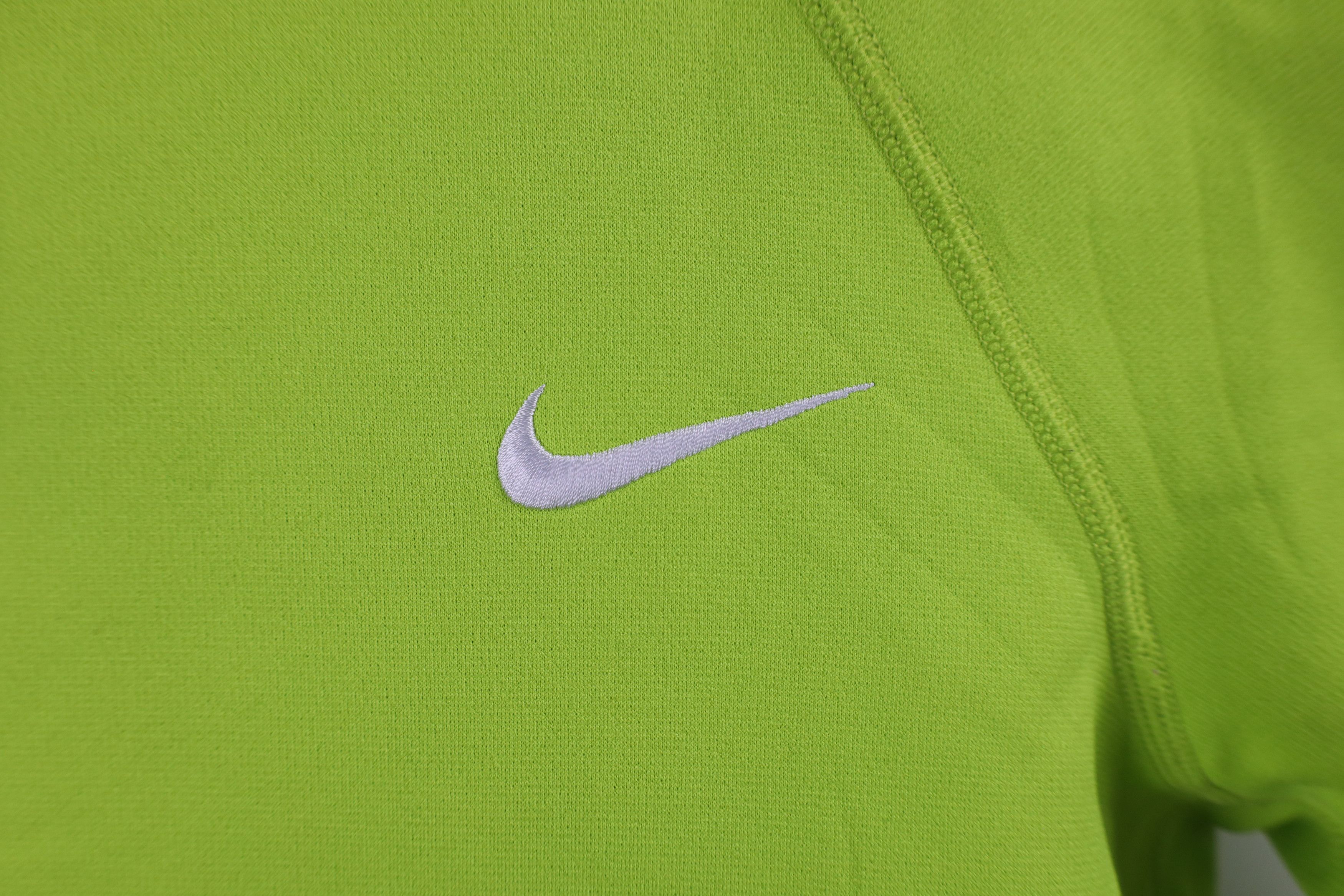 Nike × Vintage Vintage Y2K Nike Scott Mini Swoosh Fleece Lined Hoodie Lime Size M / US 6-8 / IT 42-44 - 4 Thumbnail