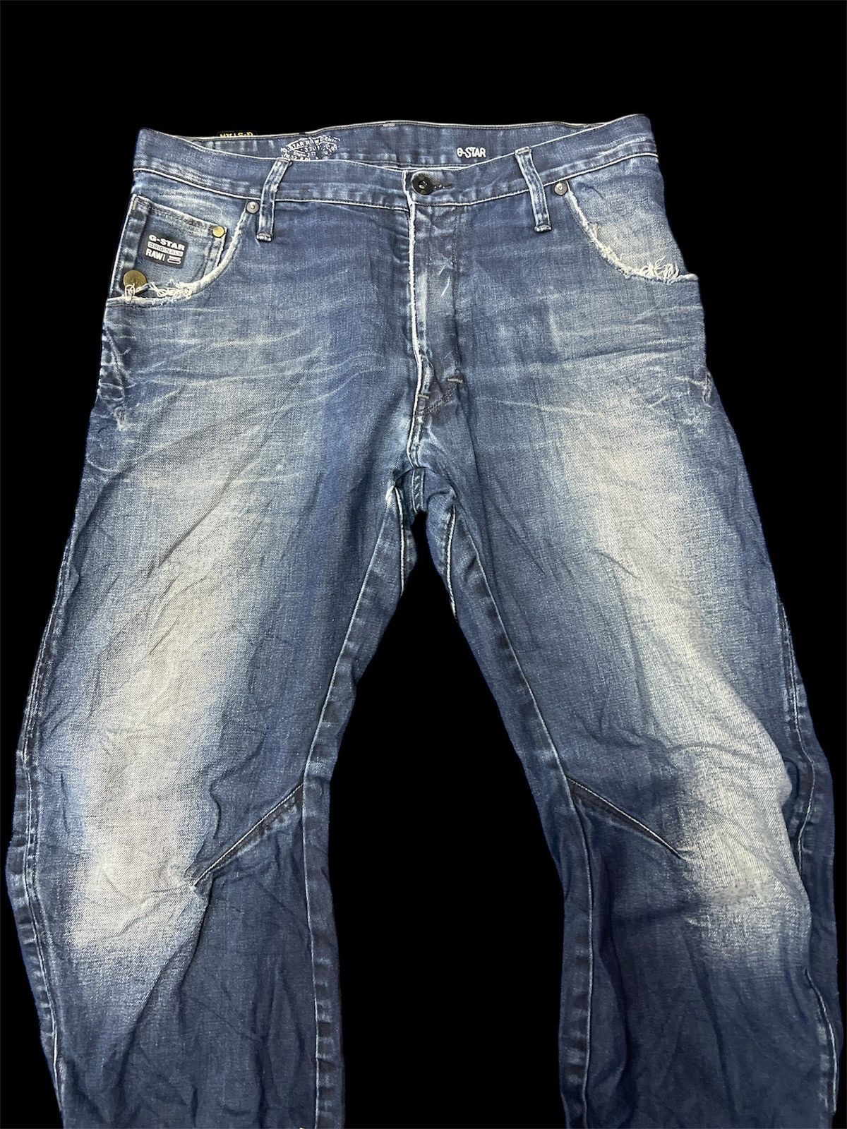 G-Star × Japanese Brand G STAR RAW CURVE LEG DISTRESSED DENIM PANT Size US 34 / EU 50 - 2 Thumbnail