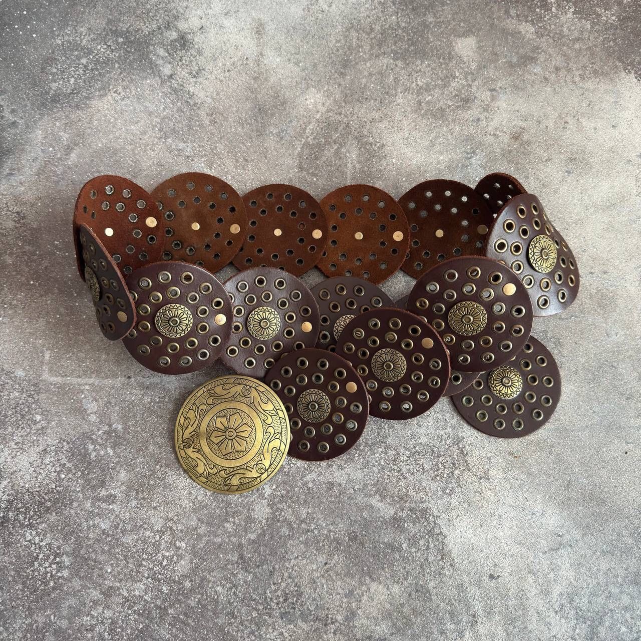 If Six Was Nine Boho Y2K Vintage Western Leather Wide Belt Size ONE SIZE - 6 Thumbnail