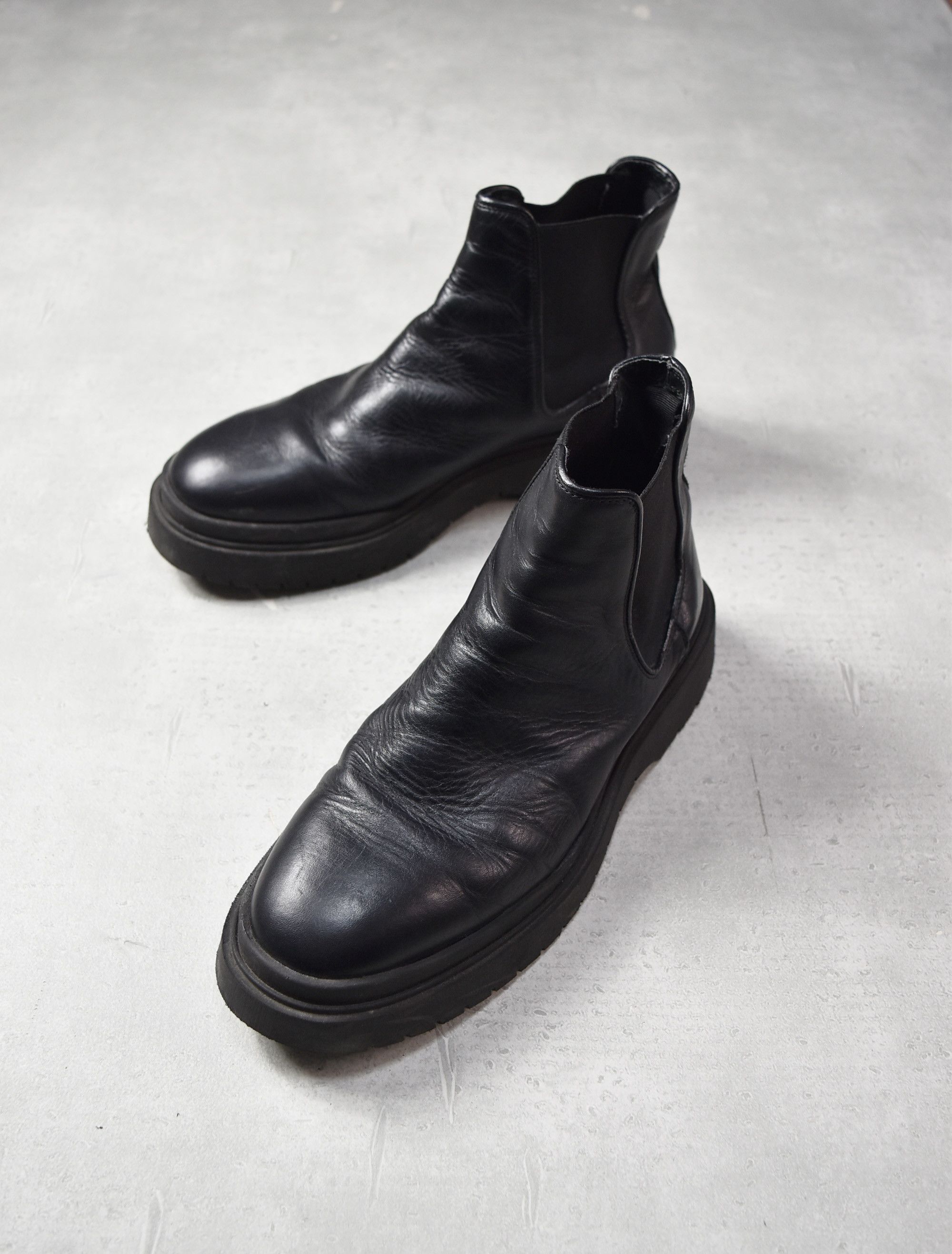 image of Zara Leather Boots 0-22-305 91.5 in Black, Men's (Size 10)