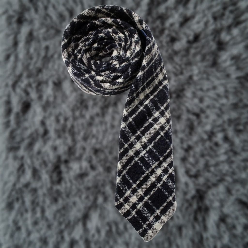 Suitsupply Suitsupply Tie Men's 150 X 7 CM Wool Blend Check Pattern Blue Formal Business Tie Size ONE SIZE - 1 Thumbnail