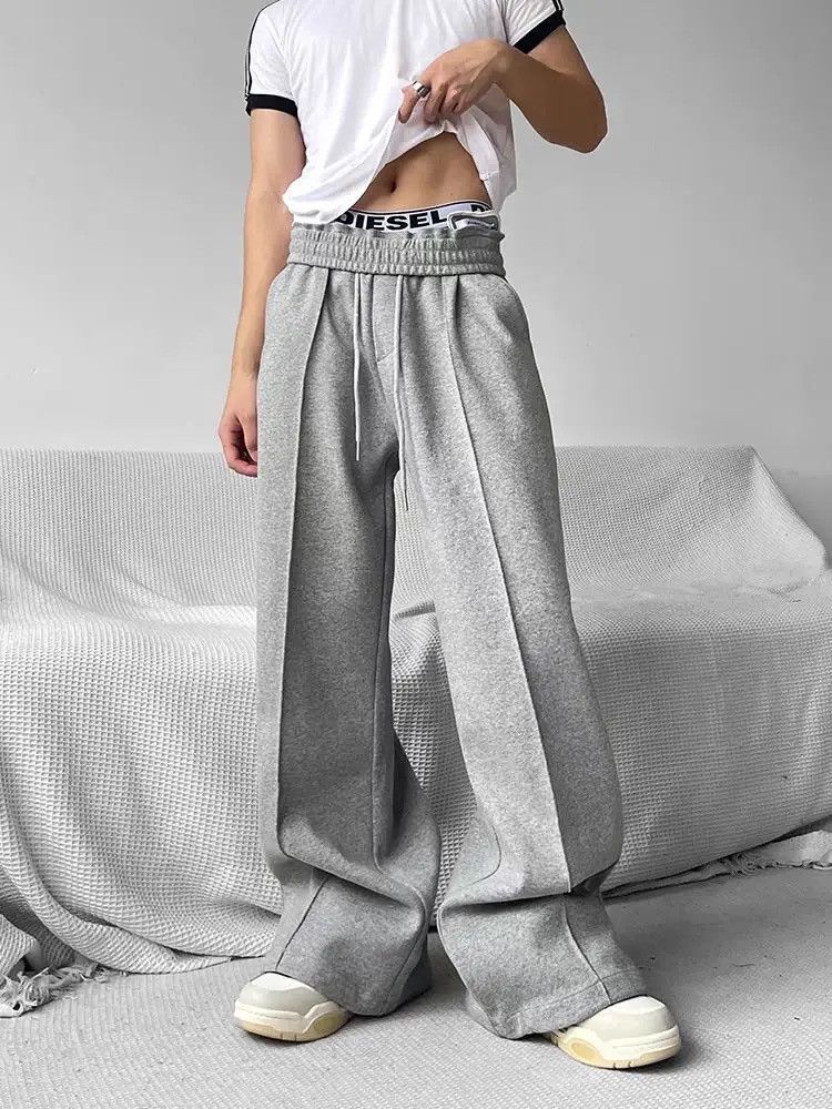 image of Jean Men Wide Leg Sweatpants in Grey (Size 28)