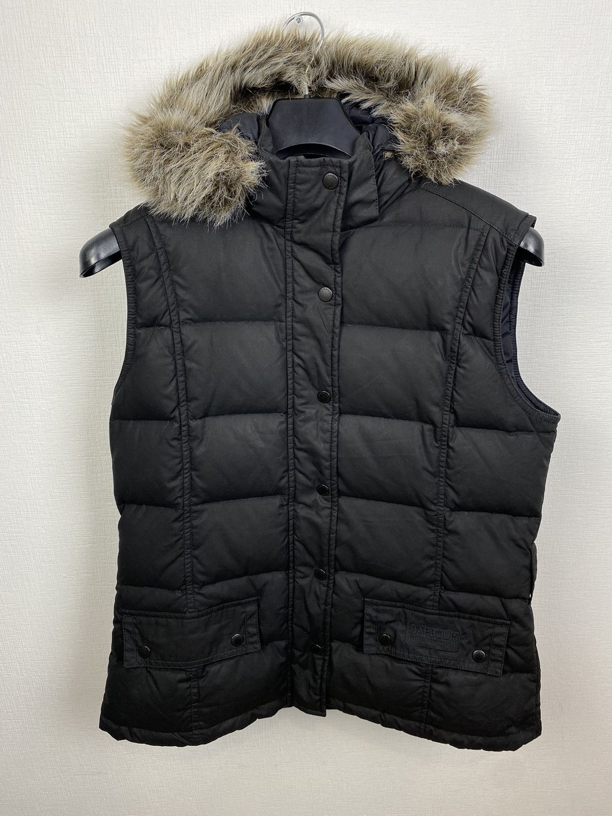 Barbour International Waxed Real Down Vest size US 10