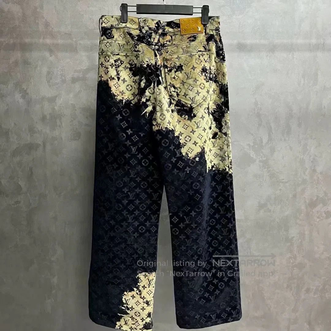 Louis Vuitton multicolor faded cloud pattern denim pants. Size US 31 - 2 Thumbnail