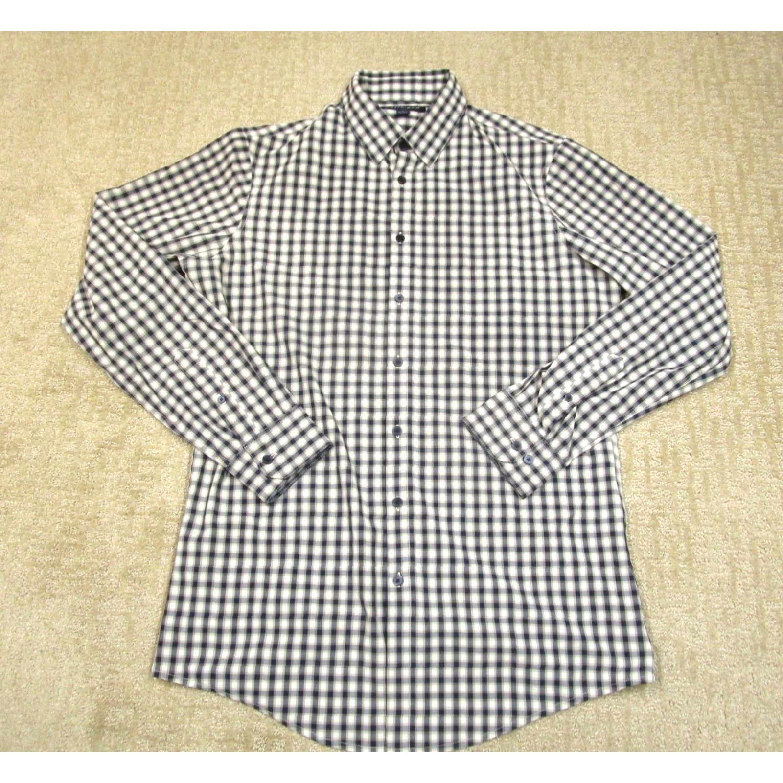 Mizzen+Main VINTAGE Mizzen+Main Shirt Men XLT White Plaid Leeward Long Sleeve Slim Fit Button-Up Casual Modern Classic Mens Size US XL / EU 56 / 4 - 2 Thumbnail