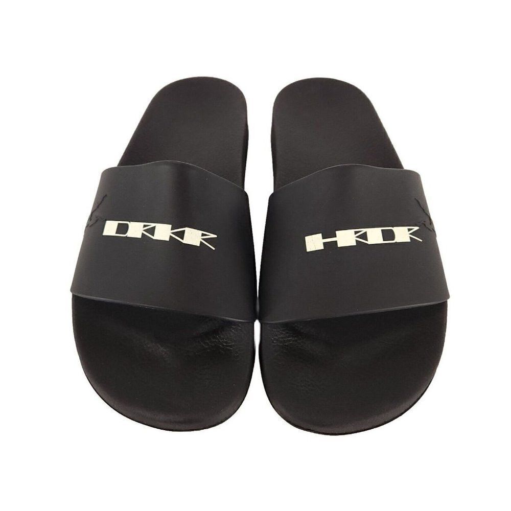 Rick Owens DRKSHDW Logo-print Rubber Slides 39 M6 W9 Black