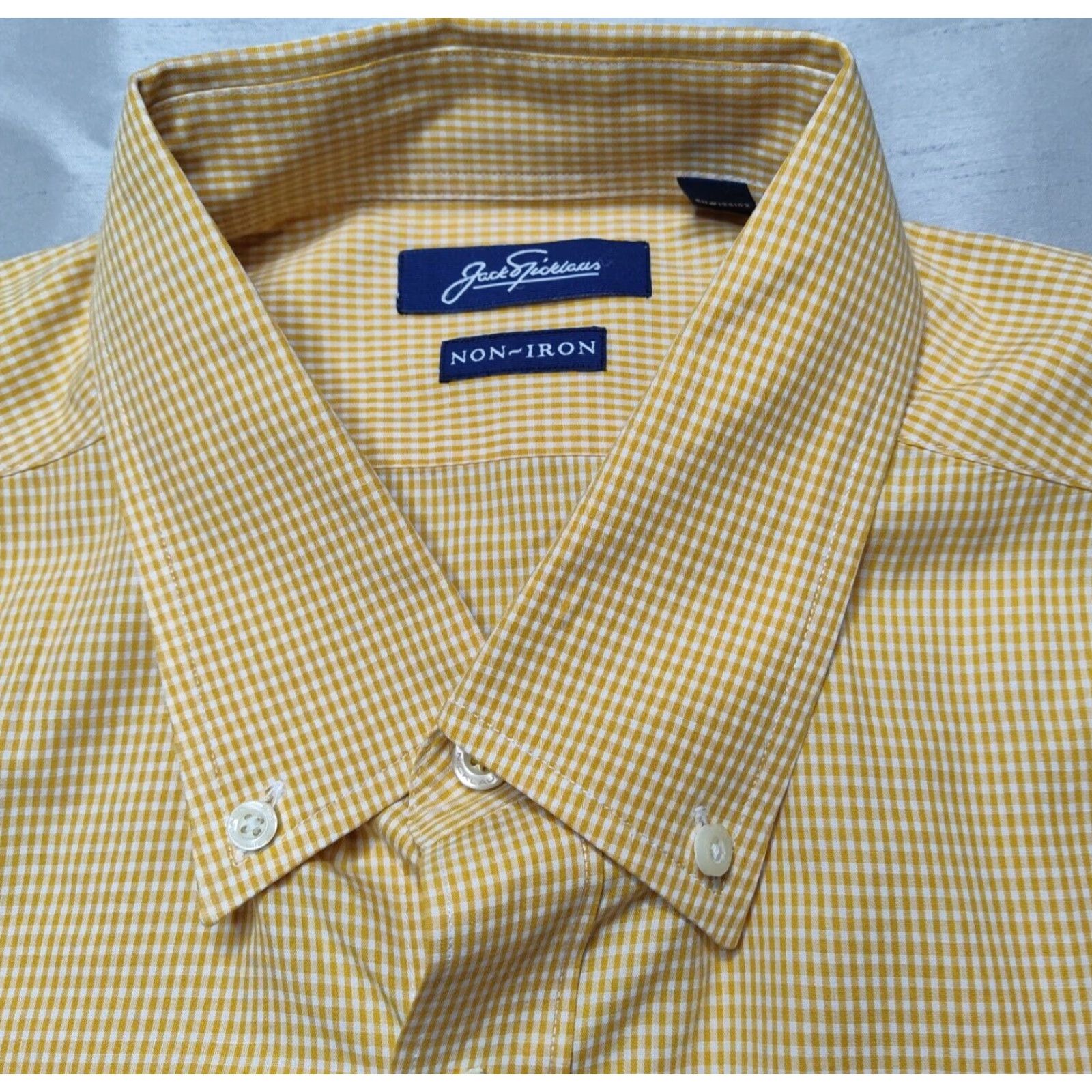 Vintage JACK NICKLAUS THE JAKE NON-IRON Men Large Orange GINGHAM Check Button Shirt EUC Size US L / EU 52-54 / 3 - 7 Thumbnail