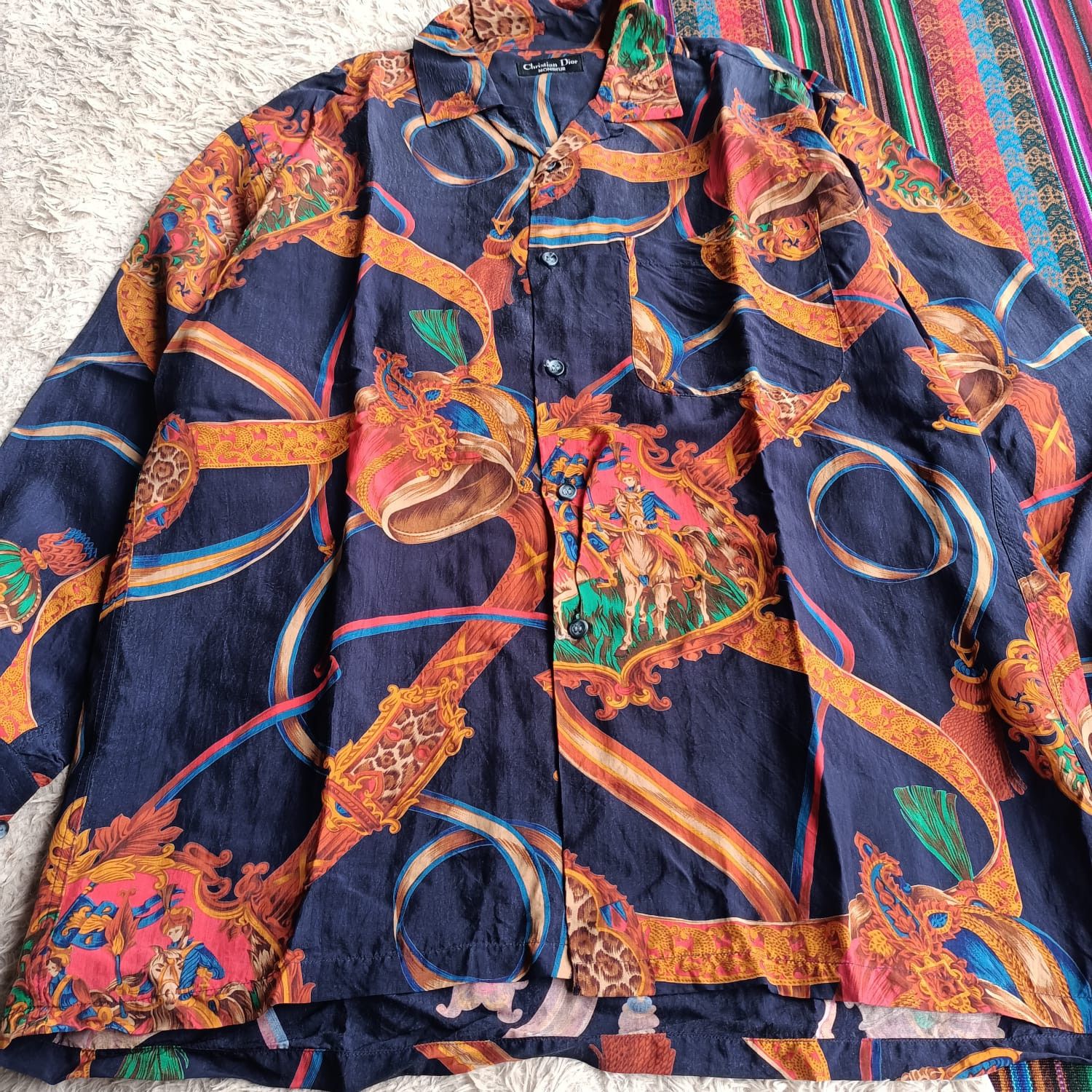 Vintage Christian Dior kingdom prince camp collar L/s shirt