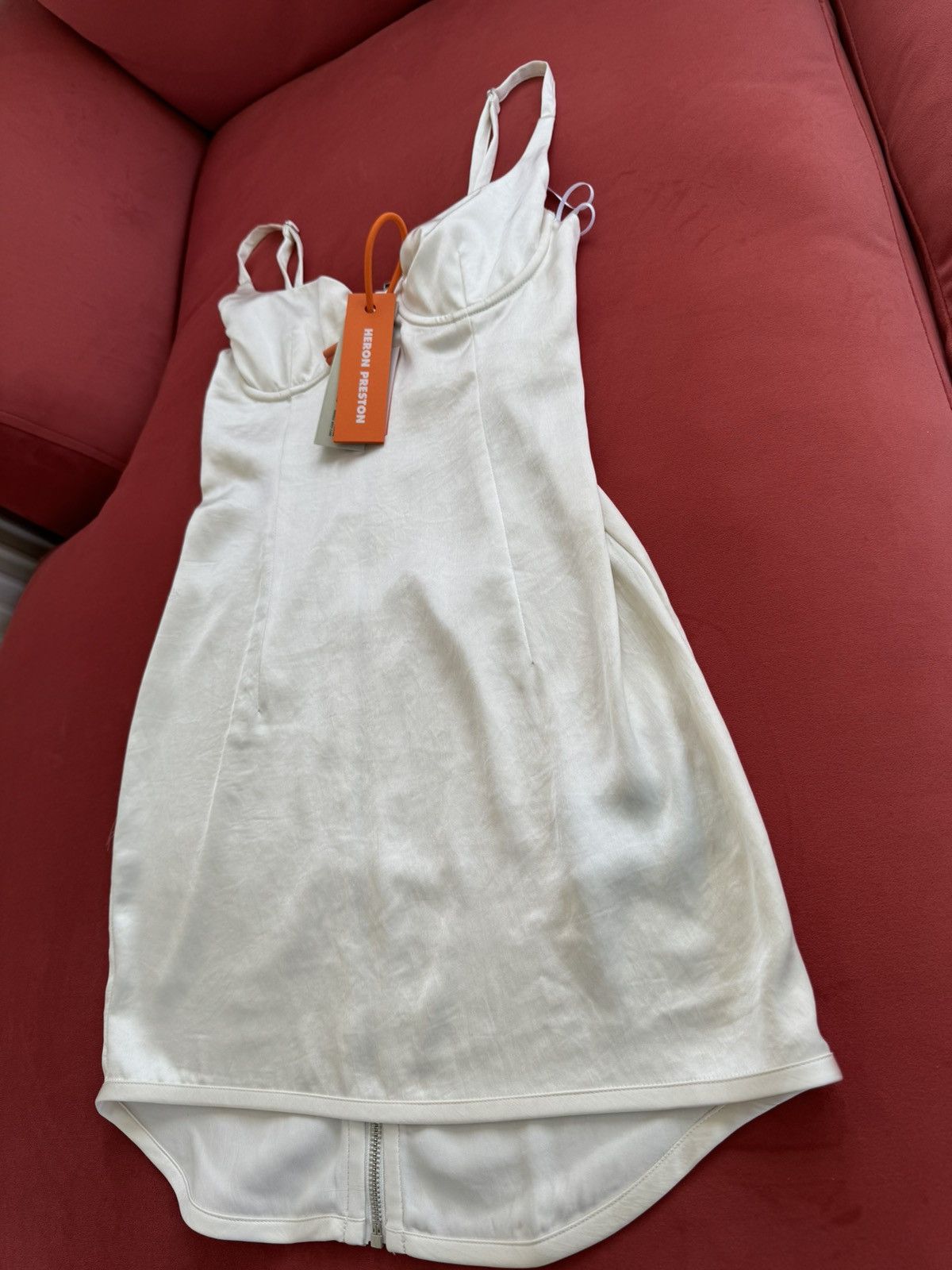 Heron Preston New Heron Preston cream stretch satin dress, size XS Size XS / US 0-2 / IT 36-38 - 5 Thumbnail