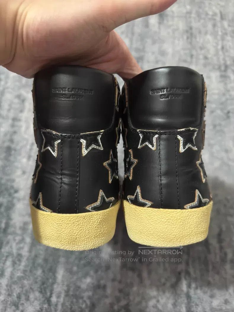 Saint Laurent Paris Saint Laurent Paris Calfskin High-top Black and White Embr Size US 7 / EU 40 - 6 Thumbnail