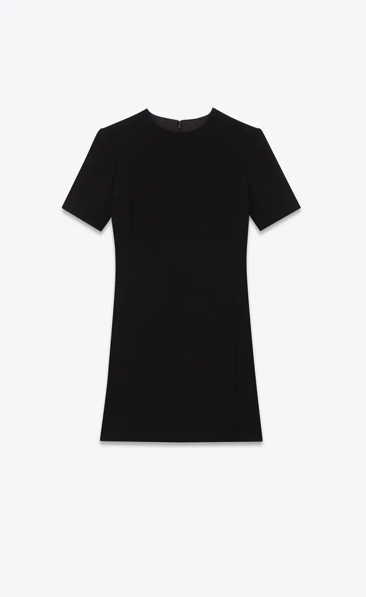 Saint Laurent Paris o1bcso1str1125 Dress In Double Sable in Black Size M / US 6-8 / IT 42-44 - 1 Thumbnail
