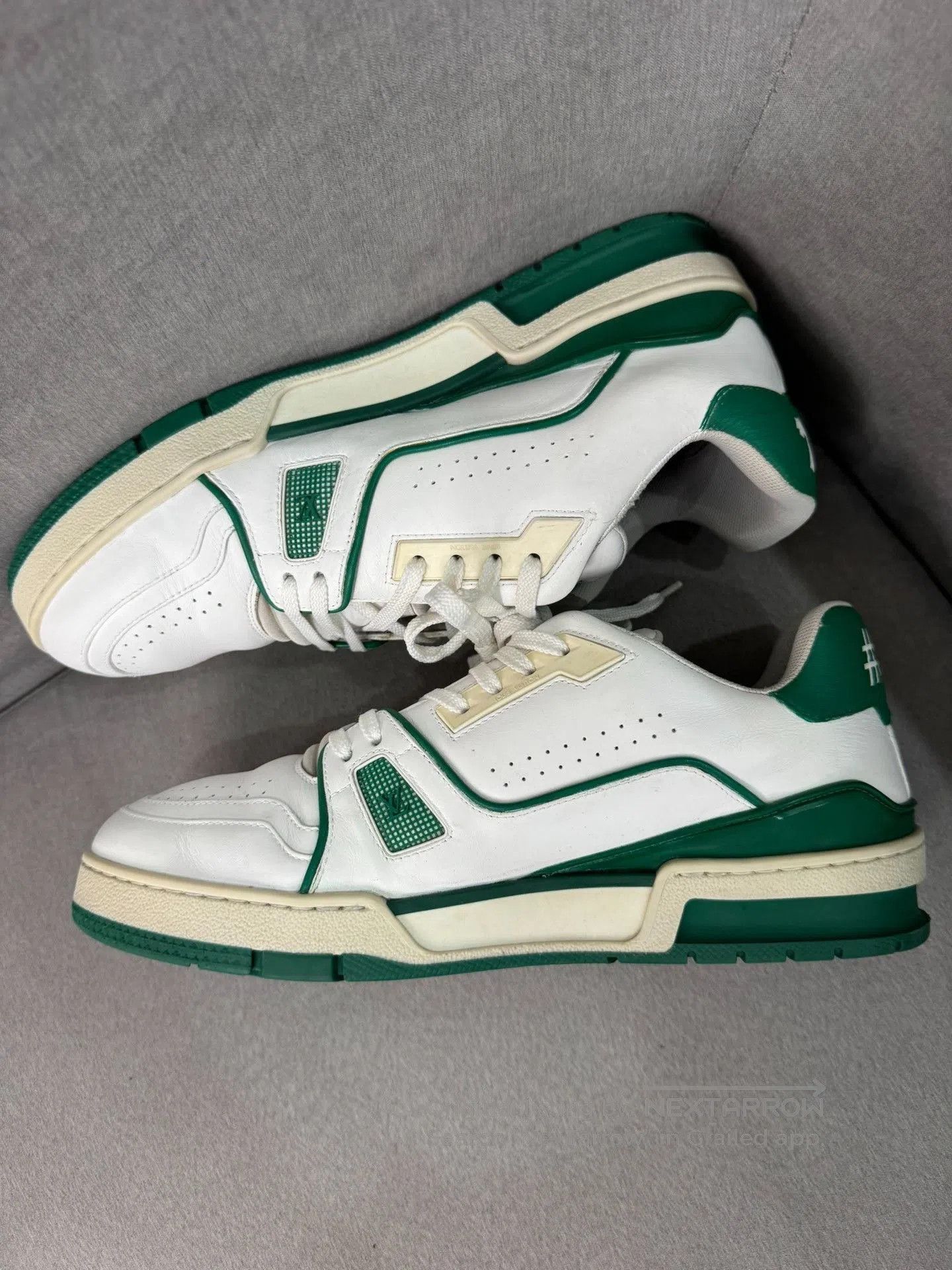 Louis Vuitton Louis Vuitton Trainer White Green. Size US 8 / EU 41 - 4 Thumbnail