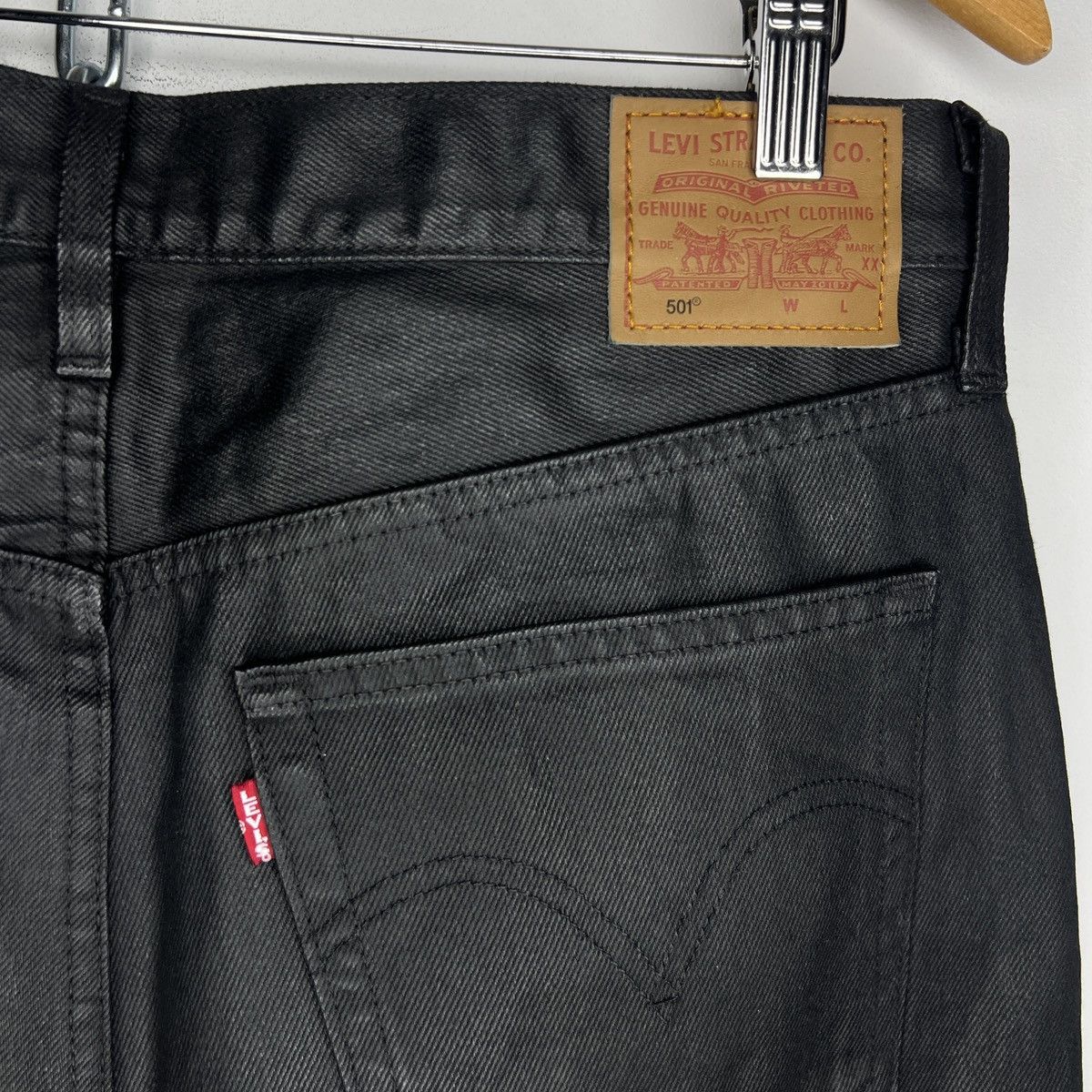 Levi's Vintage Levi's 501 Waxed Denim Jeans Trousers Pants Black Size US 32 / EU 48 - 3 Thumbnail