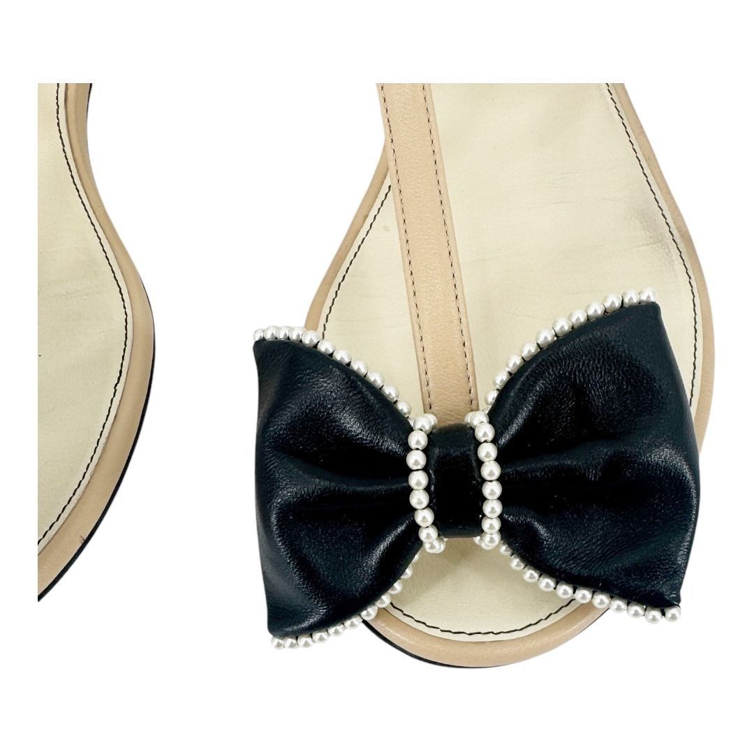 Chanel Chanel CC Logo Bow Pearl Leather Sandals Wide Fit Size US 8 / IT 38 - 5 Thumbnail