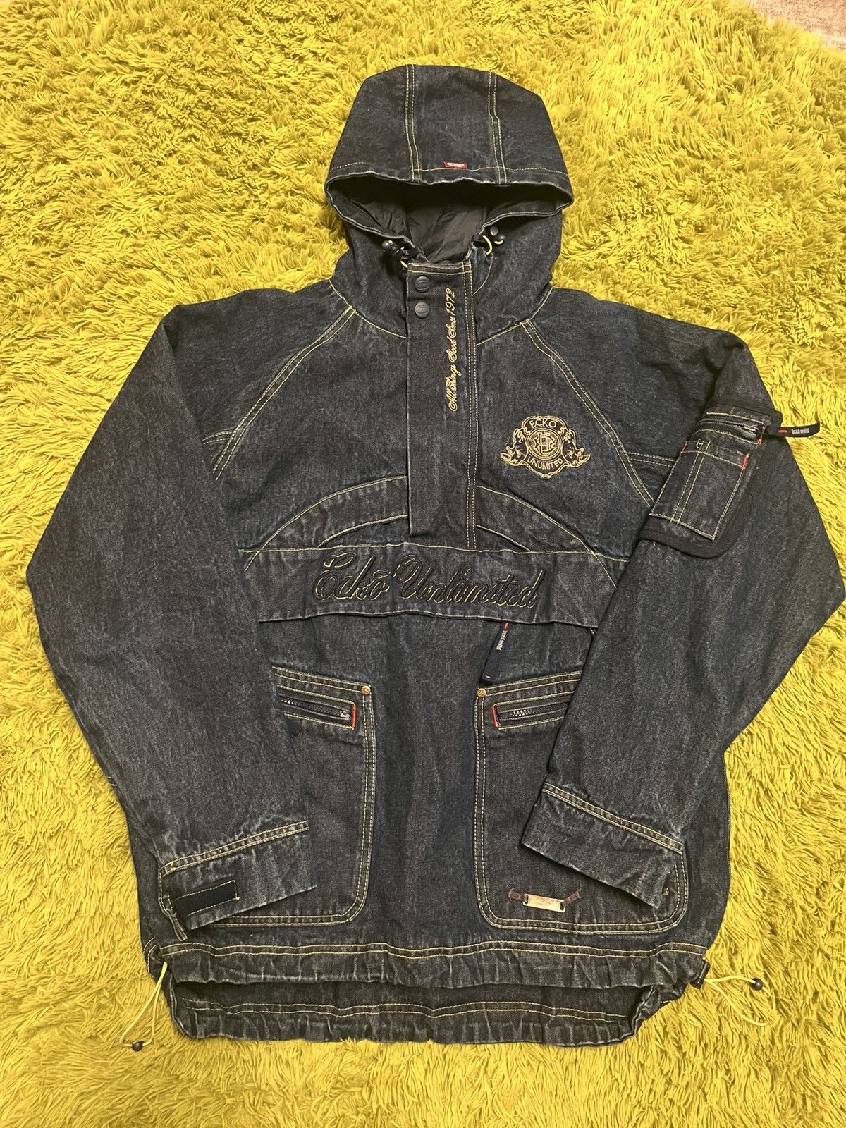 Ecko Unltd. Ecko Unlimited Denim Quarter-zip Jacket Size US M / EU 48-50 / 2 - 1 Thumbnail