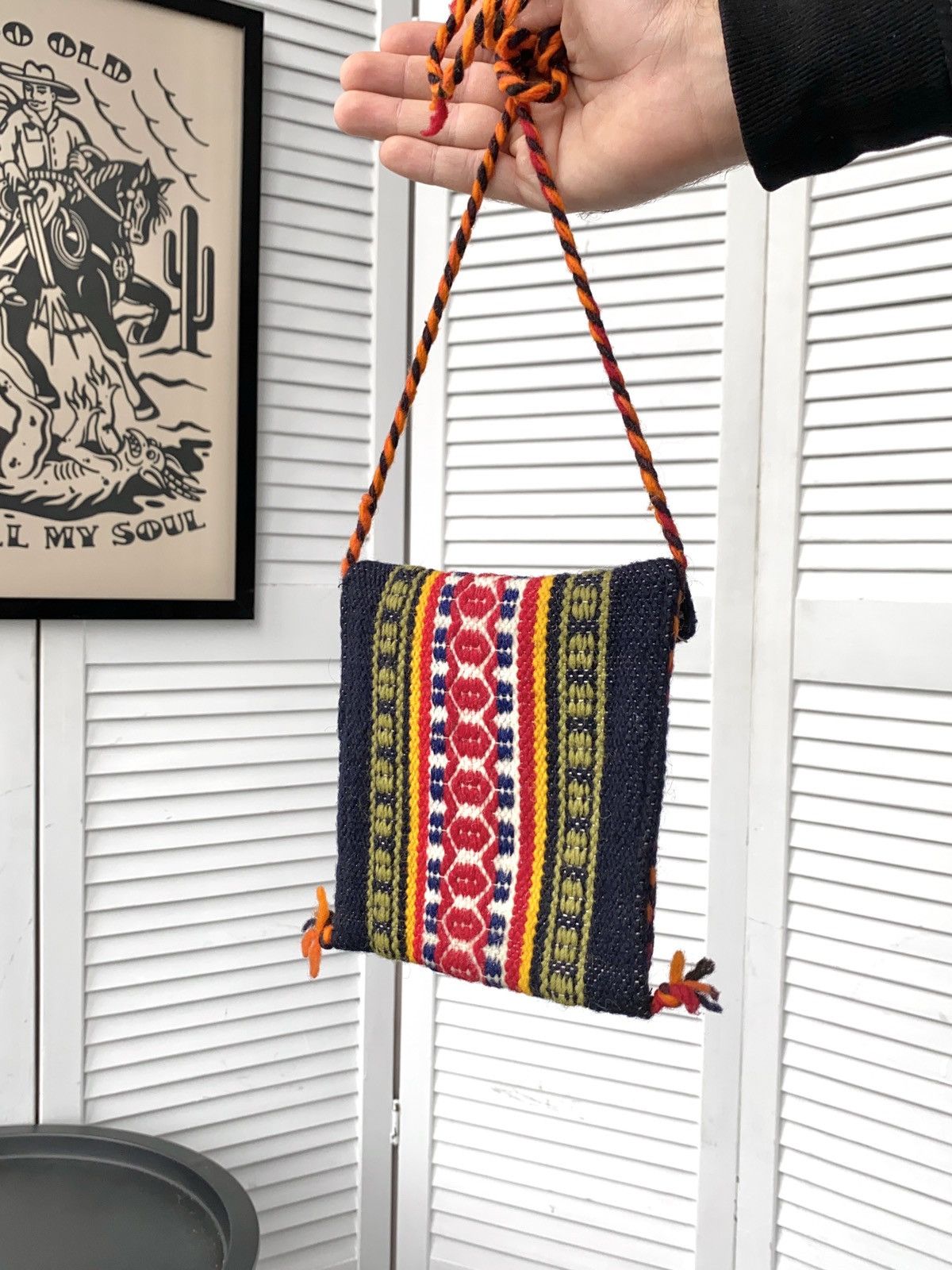 Vintage Vintage Custom Wool Knit Navajo Crossbody Bag Size ONE SIZE - 9 Thumbnail