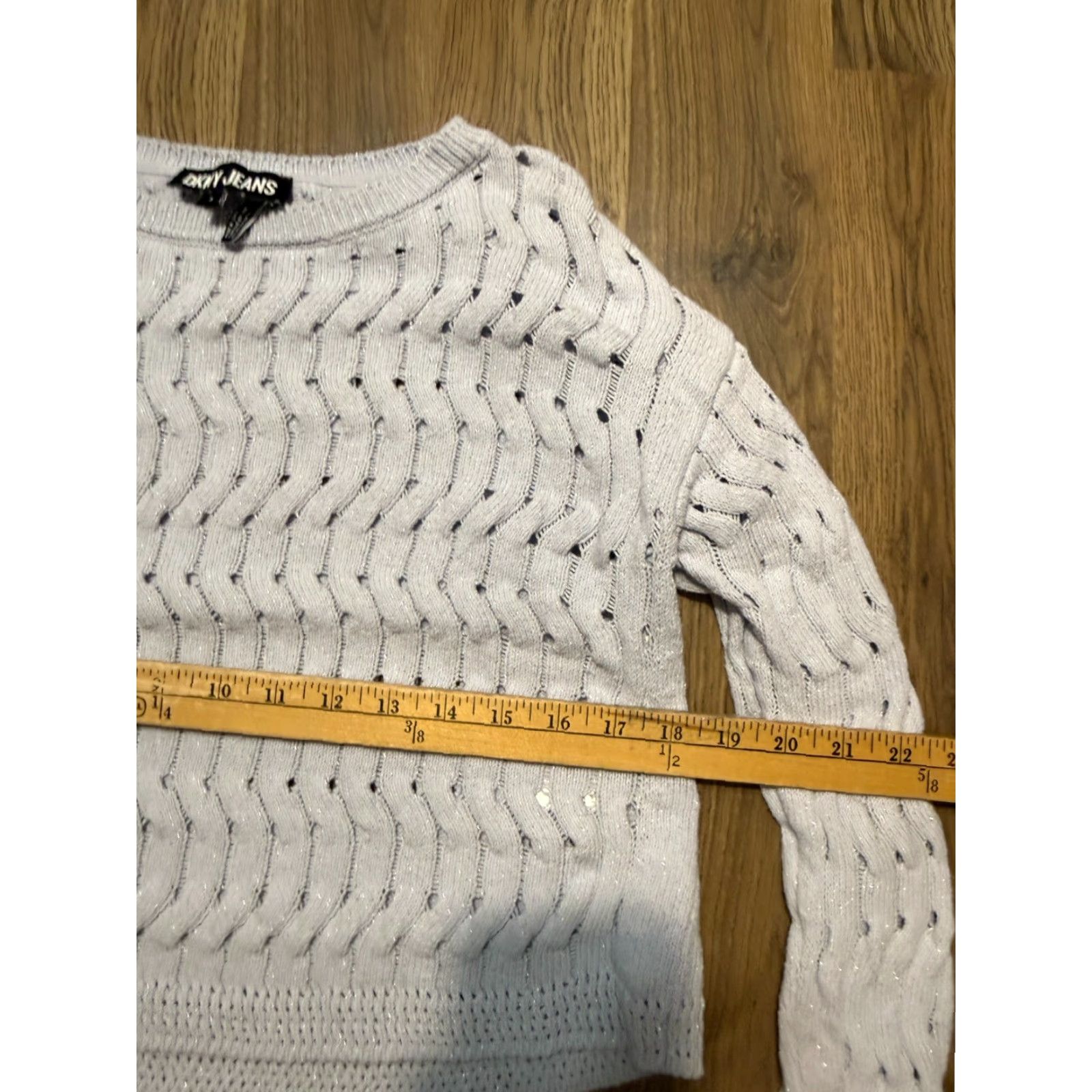 DKNY DKNY Jeans Sweater Women's Small Blue Silver Sparkle Pullover Knit Pullover Casual Fall Winter Spring Summer Regular Fit Size S / US 4 / IT 40 - 7 Thumbnail