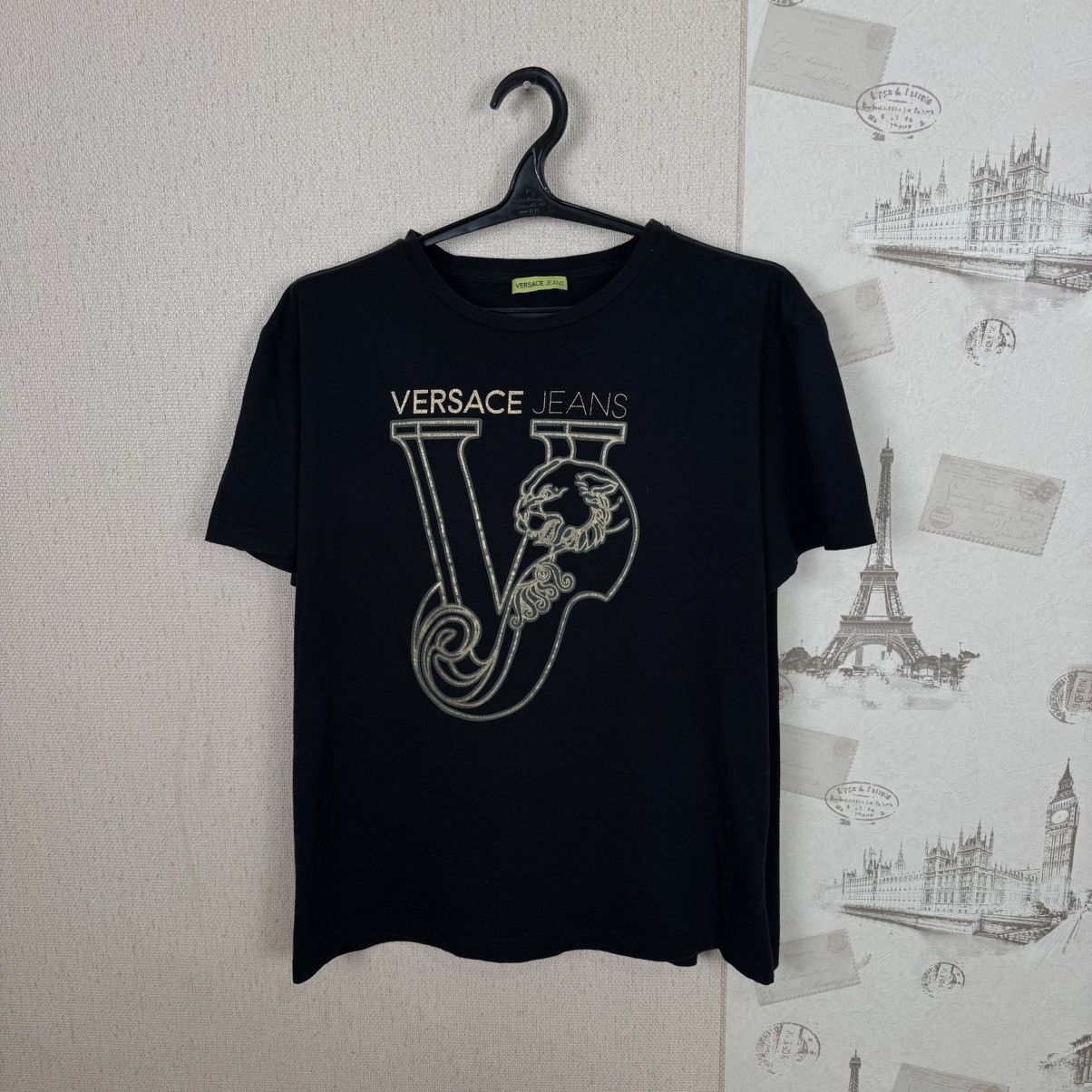 Versace Versace Jeans T shirt Black Luxury Sz L Medusa Size US L / EU 52-54 / 3 - 1 Thumbnail
