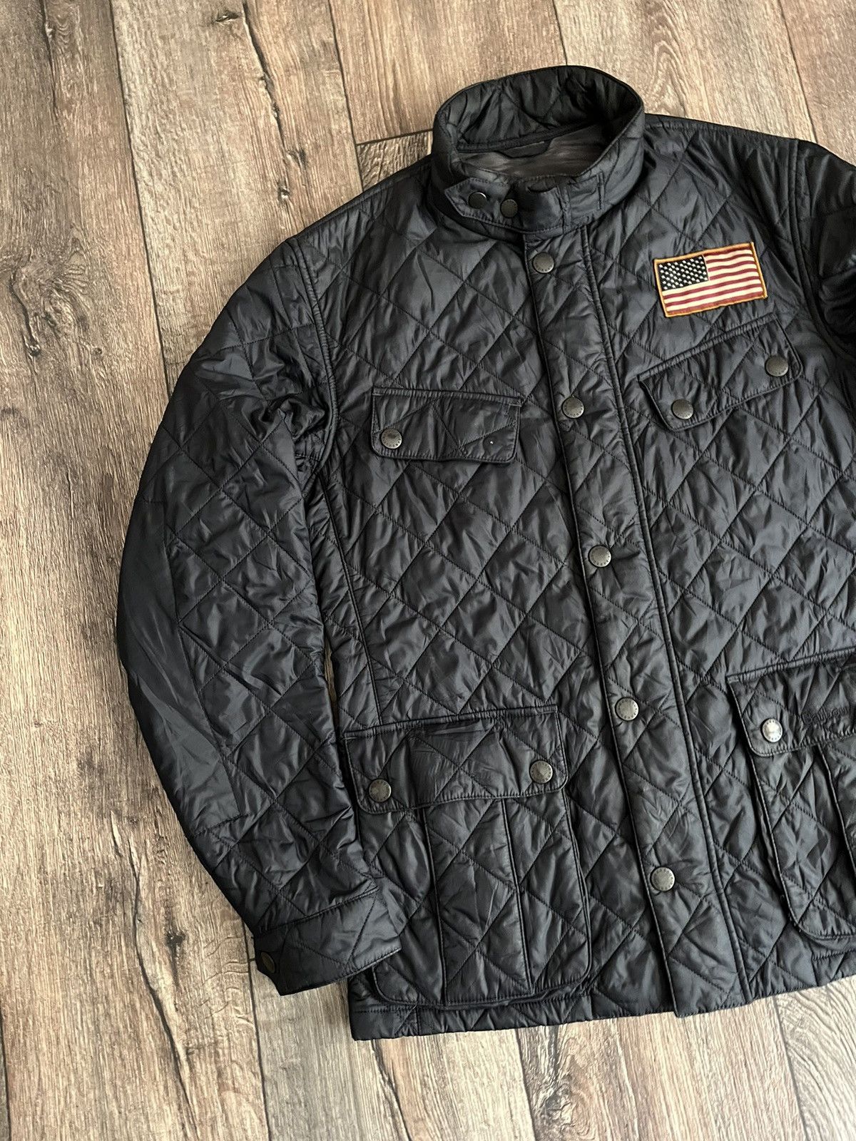 Barbour Barbour Steve McQueen Jeffries Navy Quilted USA Logo Jacket Size US M / EU 48-50 / 2 - 3 Thumbnail