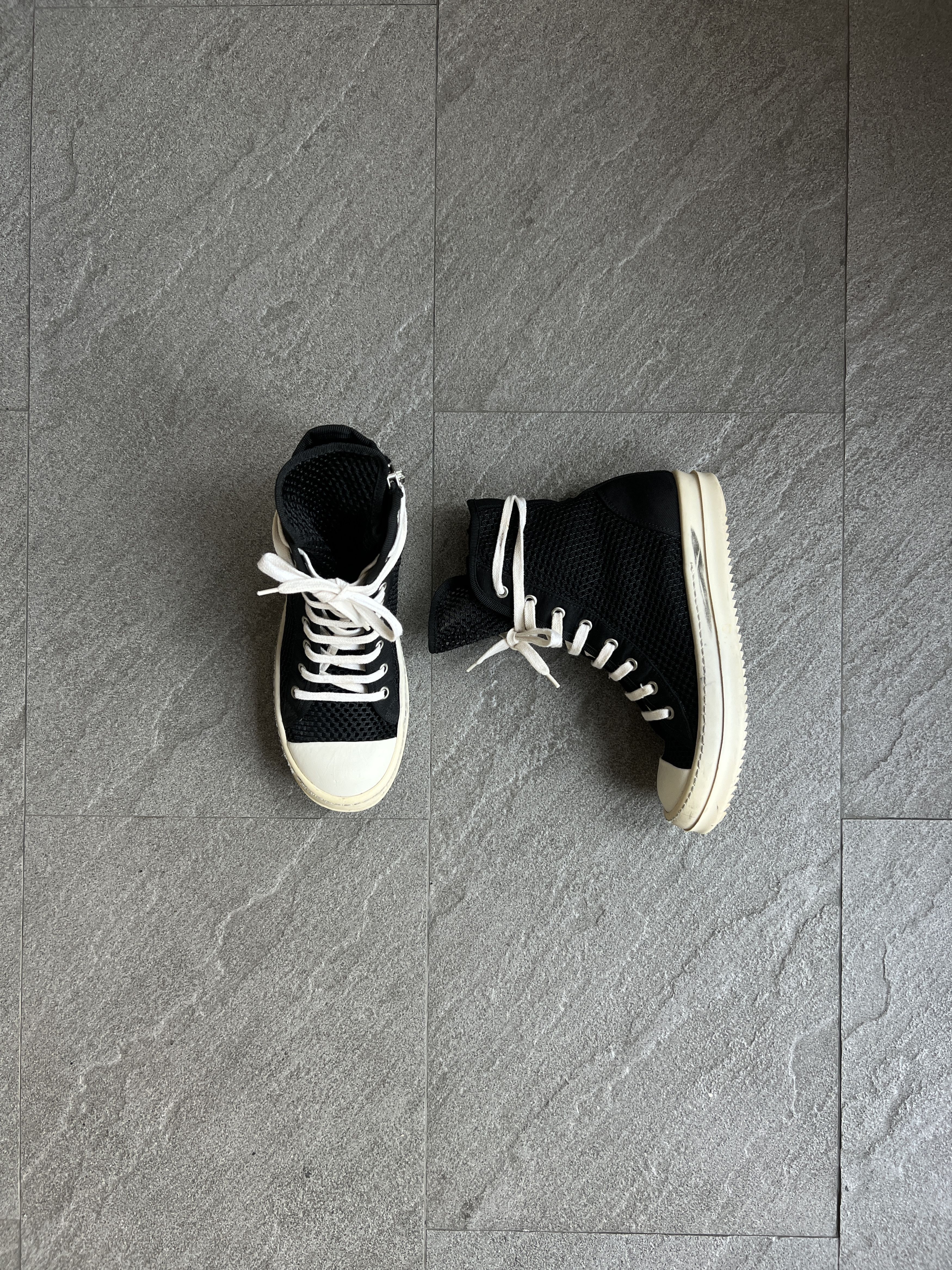 Rick Owens Drkshdw *Rare* Rick Owens DRKSHDW Mesh High Top Ramones EU36 Size US 6 / IT 36 - 1 Thumbnail