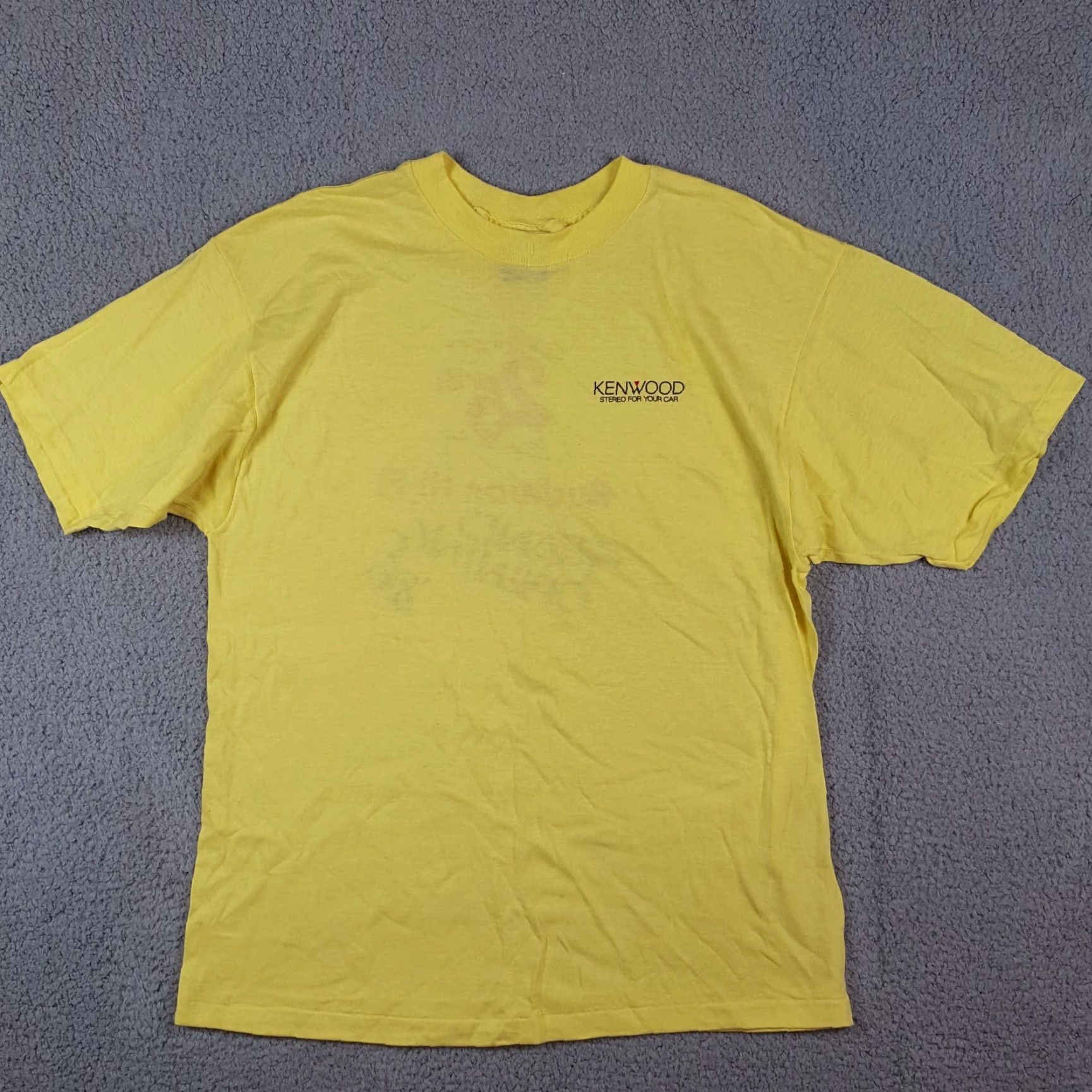 Vintage VINTAGE 80s Kenwood Stereo Car Audio T-Shirt Adult Small Yellow Hi-Fi Music Retro Mens Size US S / EU 44-46 / 1 - 2 Thumbnail